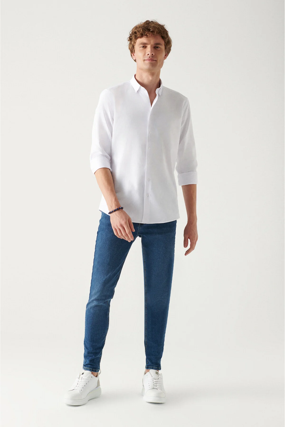 شلوار جین آبی مردانه شستشوی موثر تیره Lyan Jean Trousers آوا Avva