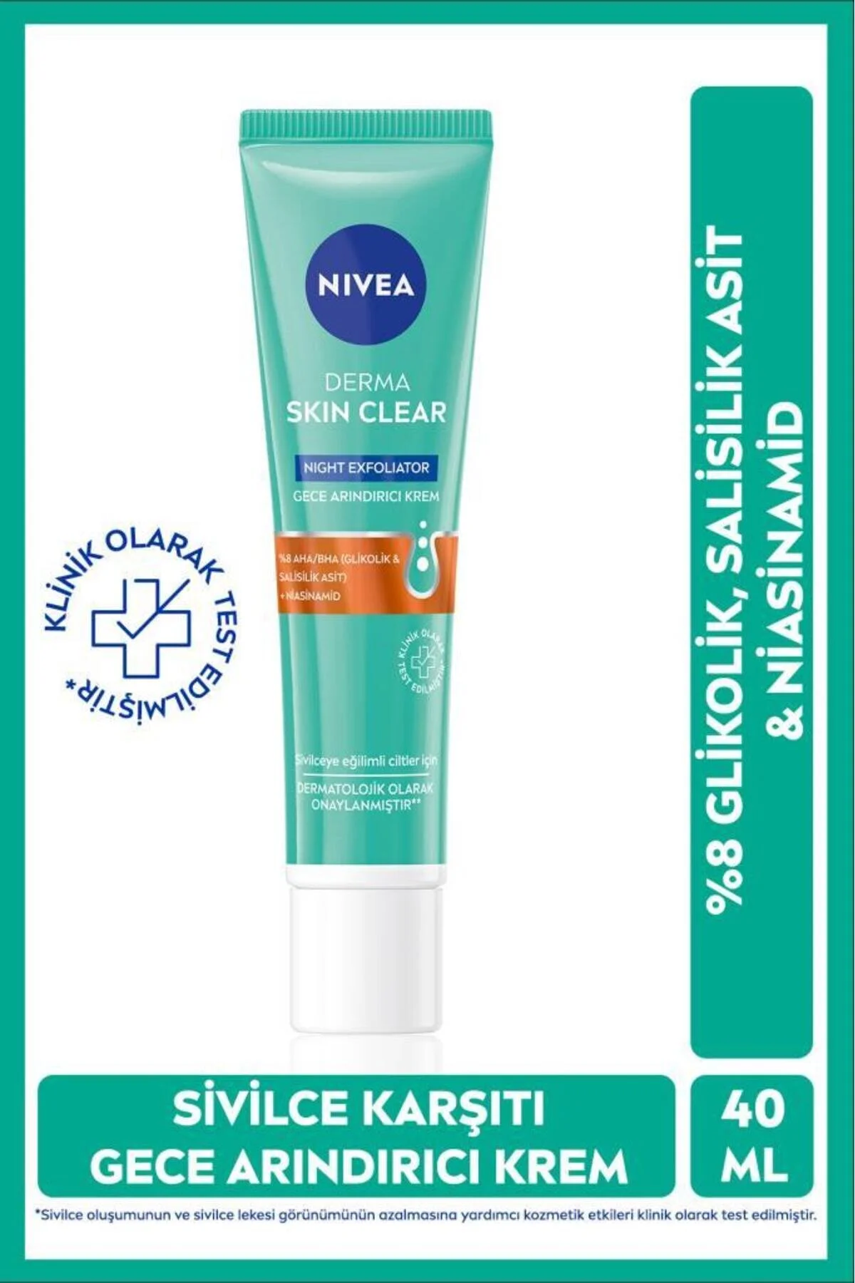 NIVEA شبانه‌روز پاک‌کننده پوست شبیه‌سازی‌کننده پوست شبانه‌روز Derma Skin Clear 40 میلی‌لیتر