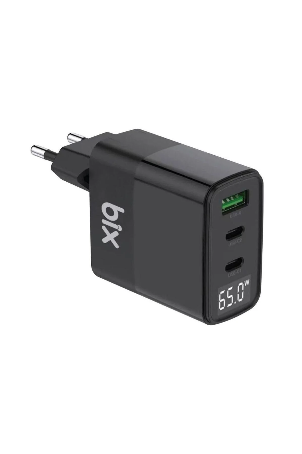 شارژر 65W USB TYPE C QC 4.0 PD 3.0 نشانگر LED GAN 3 دستگاه شارژ سریع Bix