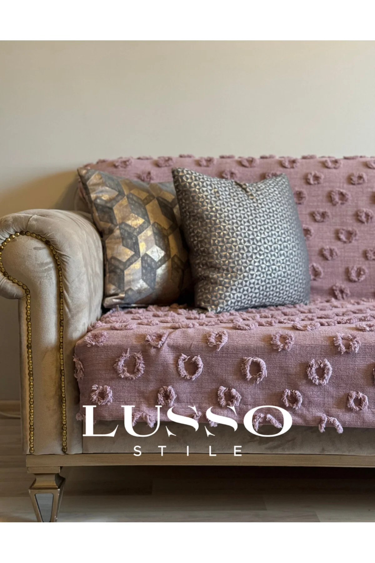 روکش مبل POMPOM COVER PLUM 180 X 240 lusso stile