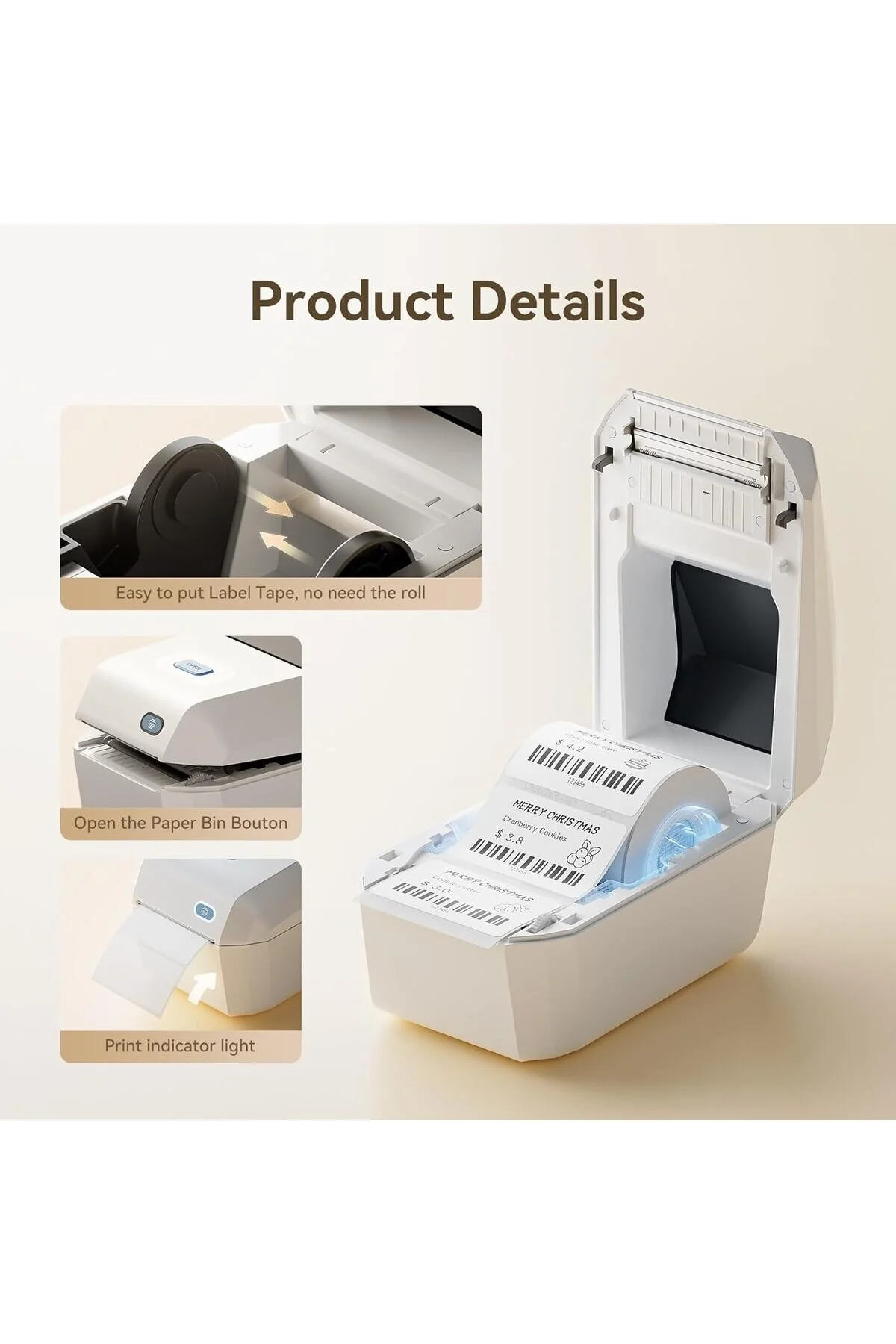 دستگاه لیبل زن چاپگر برچسب K3 کرم اورجینال NiiMbot