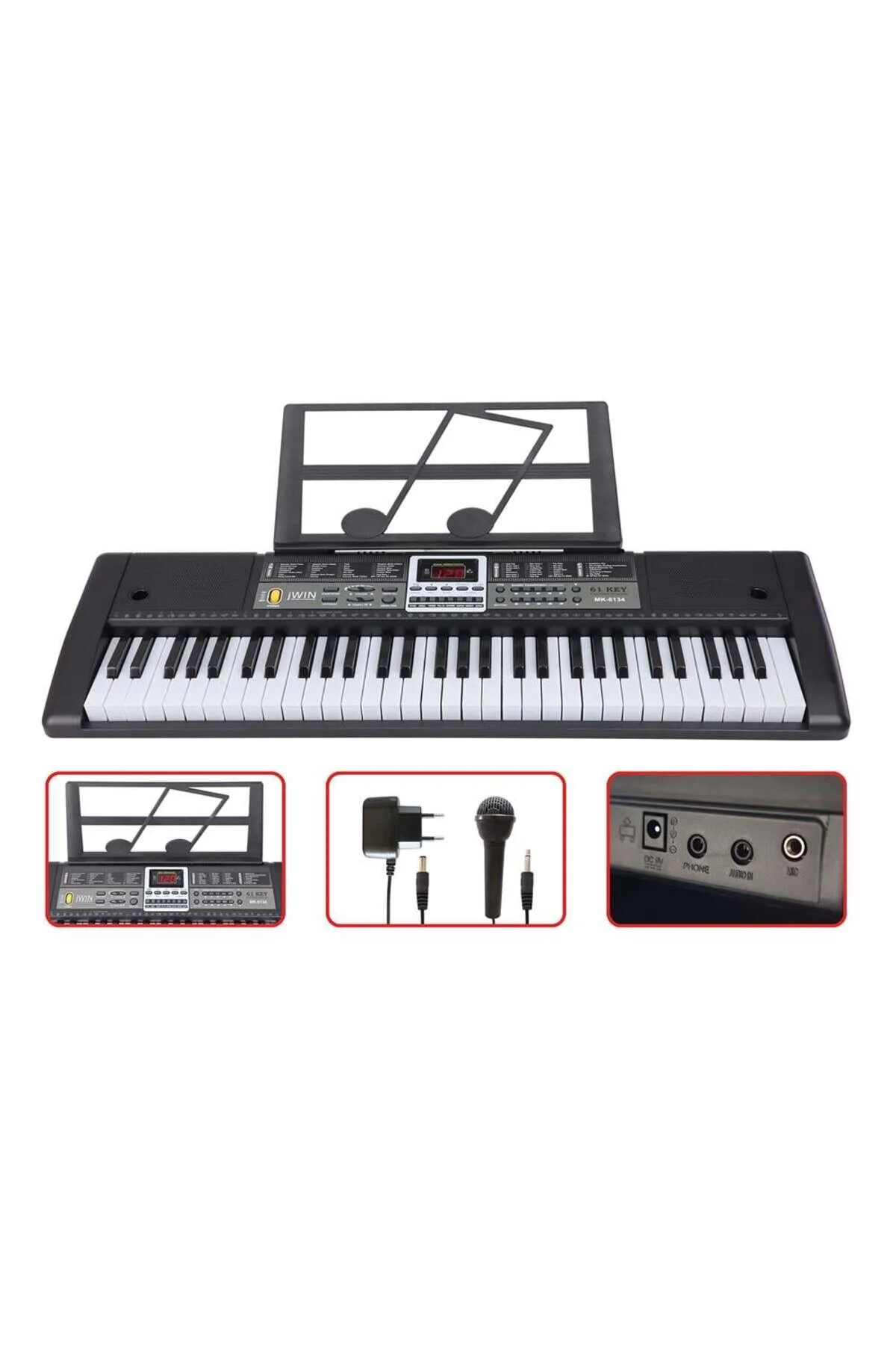 ارگ MK 6134 61 ارگان الکترونیکی کلیدی میکروفون و هدیه آداپتور JWIN