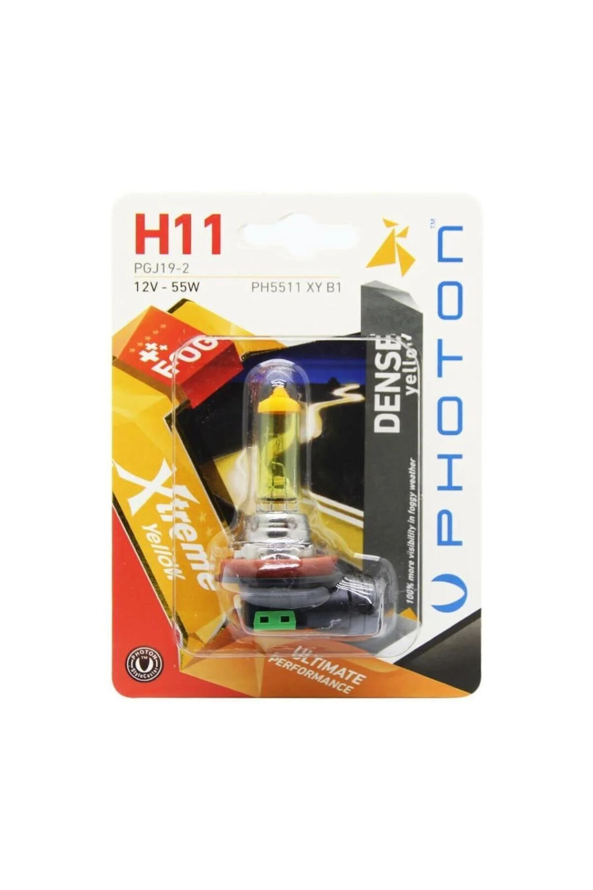 لامپ خودرو H11 12V 55W XTREME YELLOW تک تاول PH5511 XY B1 Photon