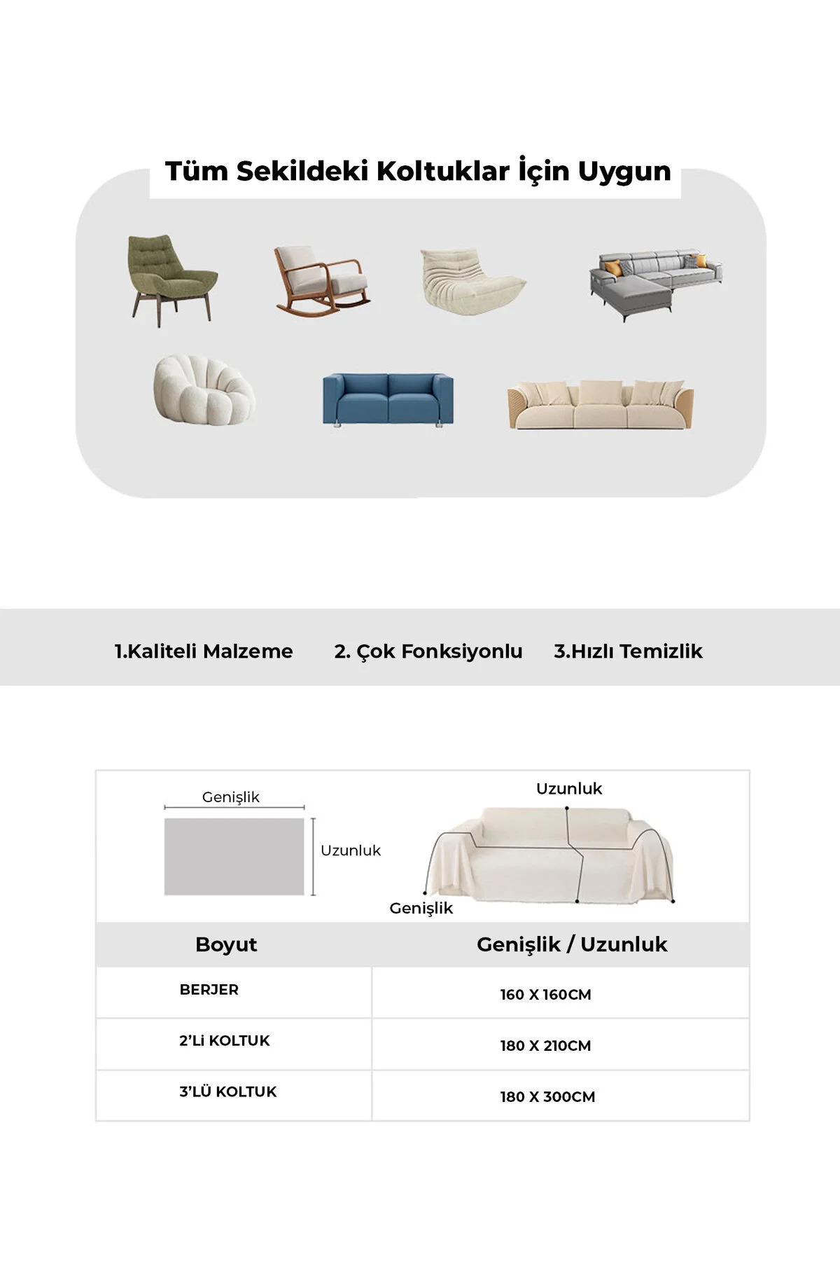روکش مبل WELLSOFT BERGER و یک صندلی پتو تلویزیون 140X140 1 45X45 غلاف کوسن LADYNİL