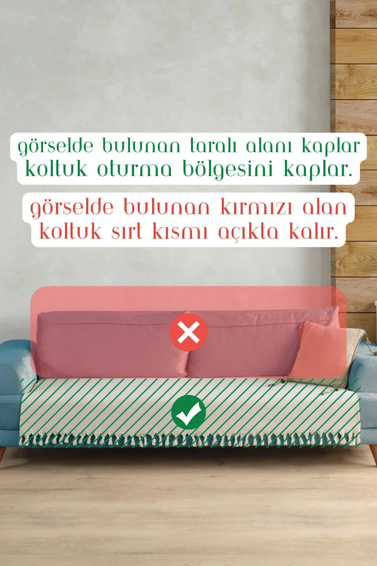 روکش مبل پوشش صندلی KOYUKAHVE 115X200 اورجینال LADYNİL