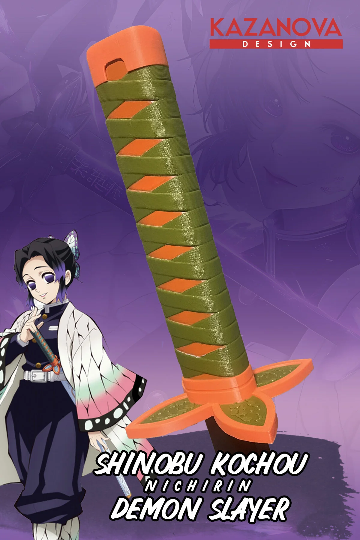 فیگور انیمیشن SHINOBU KOCHOU DEMONSLAYER FOLDABLE KATANA 98 سانتی متر از ترکیه Kazanova Design
