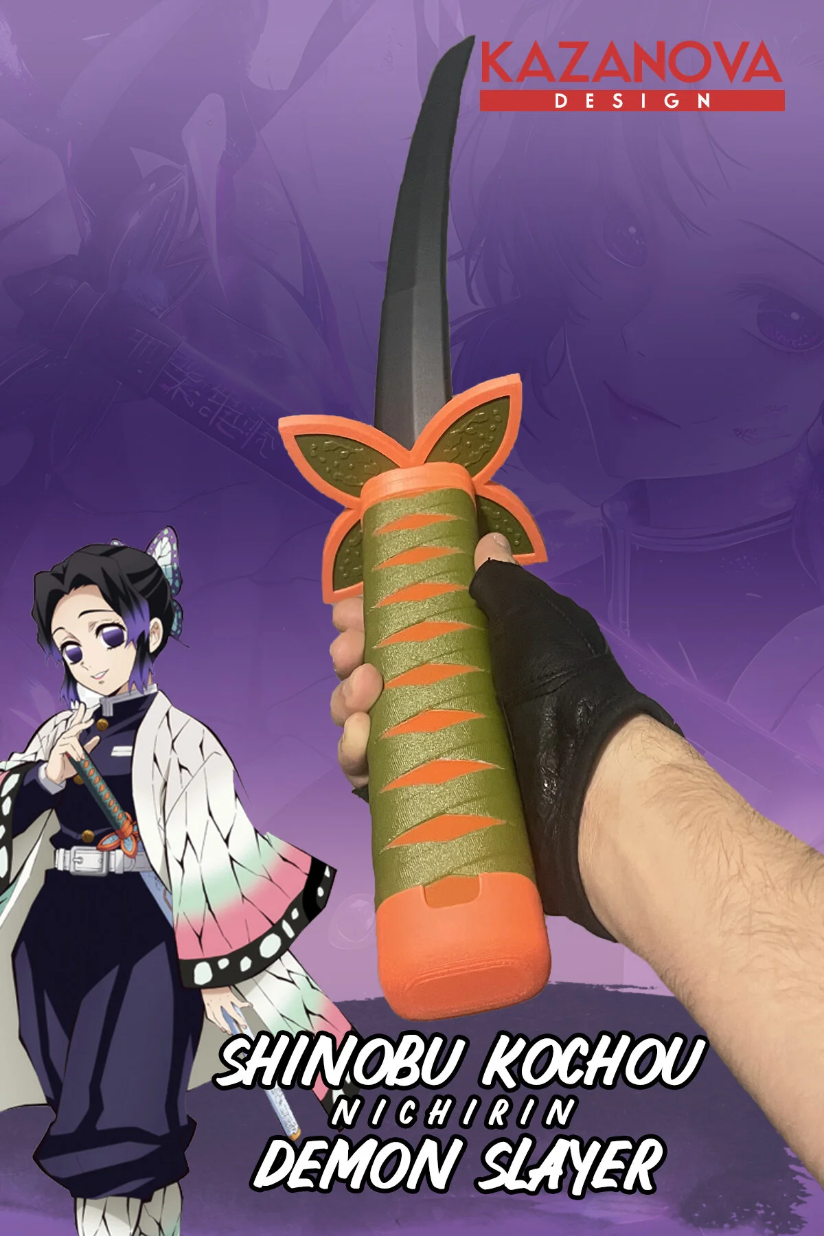 فیگور انیمیشن SHINOBU KOCHOU DEMONSLAYER FOLDABLE KATANA 98 سانتی متر از ترکیه Kazanova Design