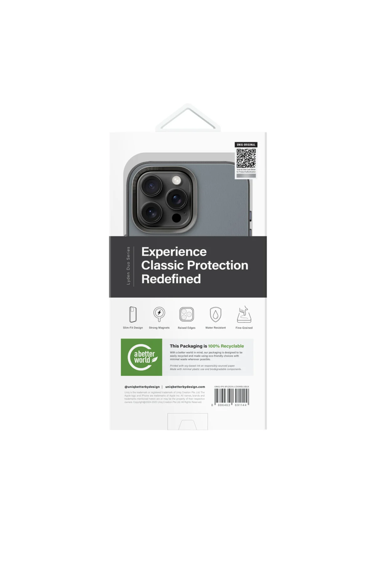 کاور و قاب سازگار با IPHONE 16 PRO MAX LYDEN DS DUAL TONE چرم وگان دارای پوشش MAGSAFE MAGCLICK™ UNIQ Better By Design