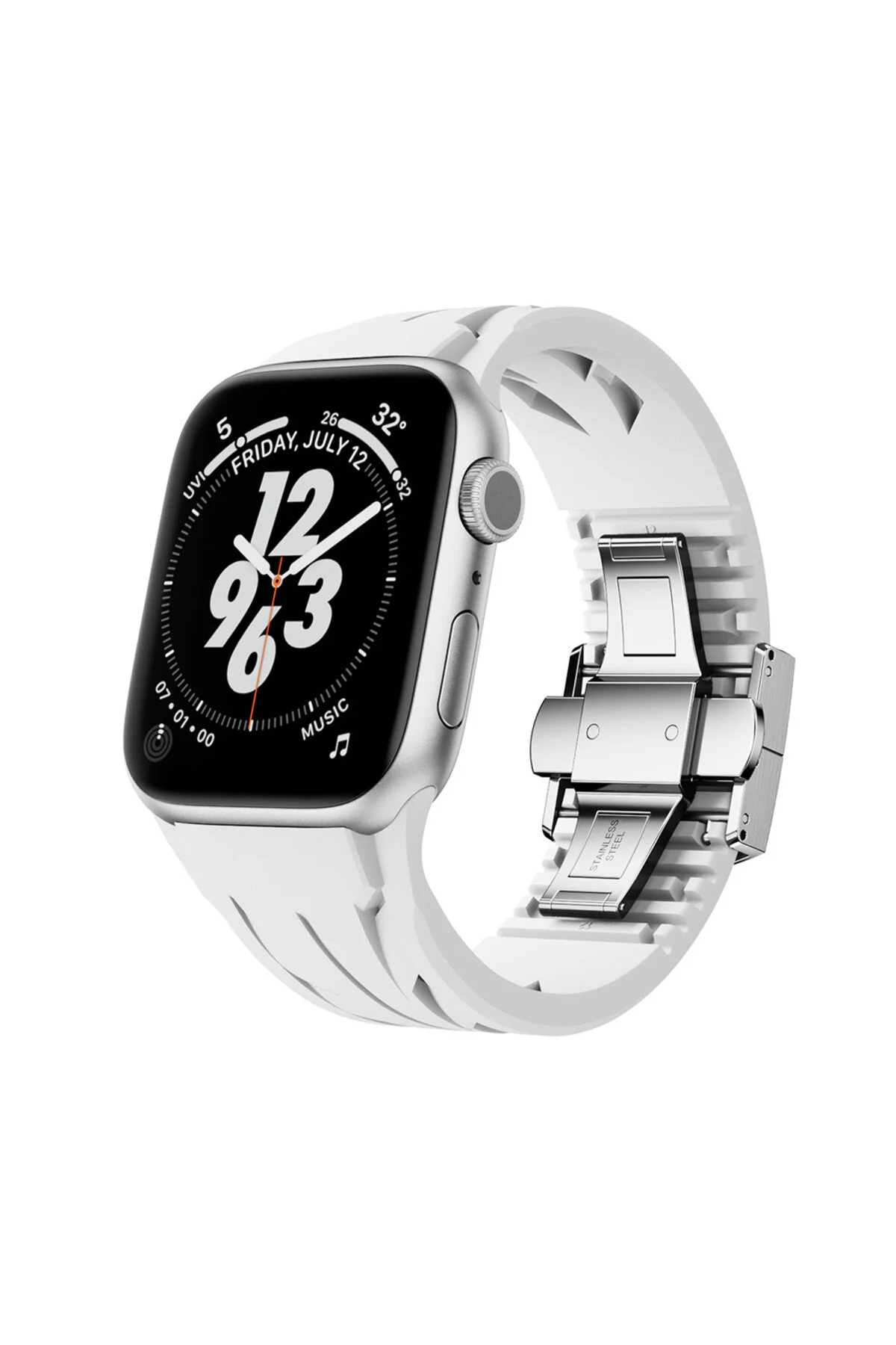 بند ساعت هوشمند APPLE WATCH 10 46 میلی متر سیلیکون فلزی قابل تنظیم جریان لغزش ضد زنگ 42 44 45 49MM m.tk moveteck