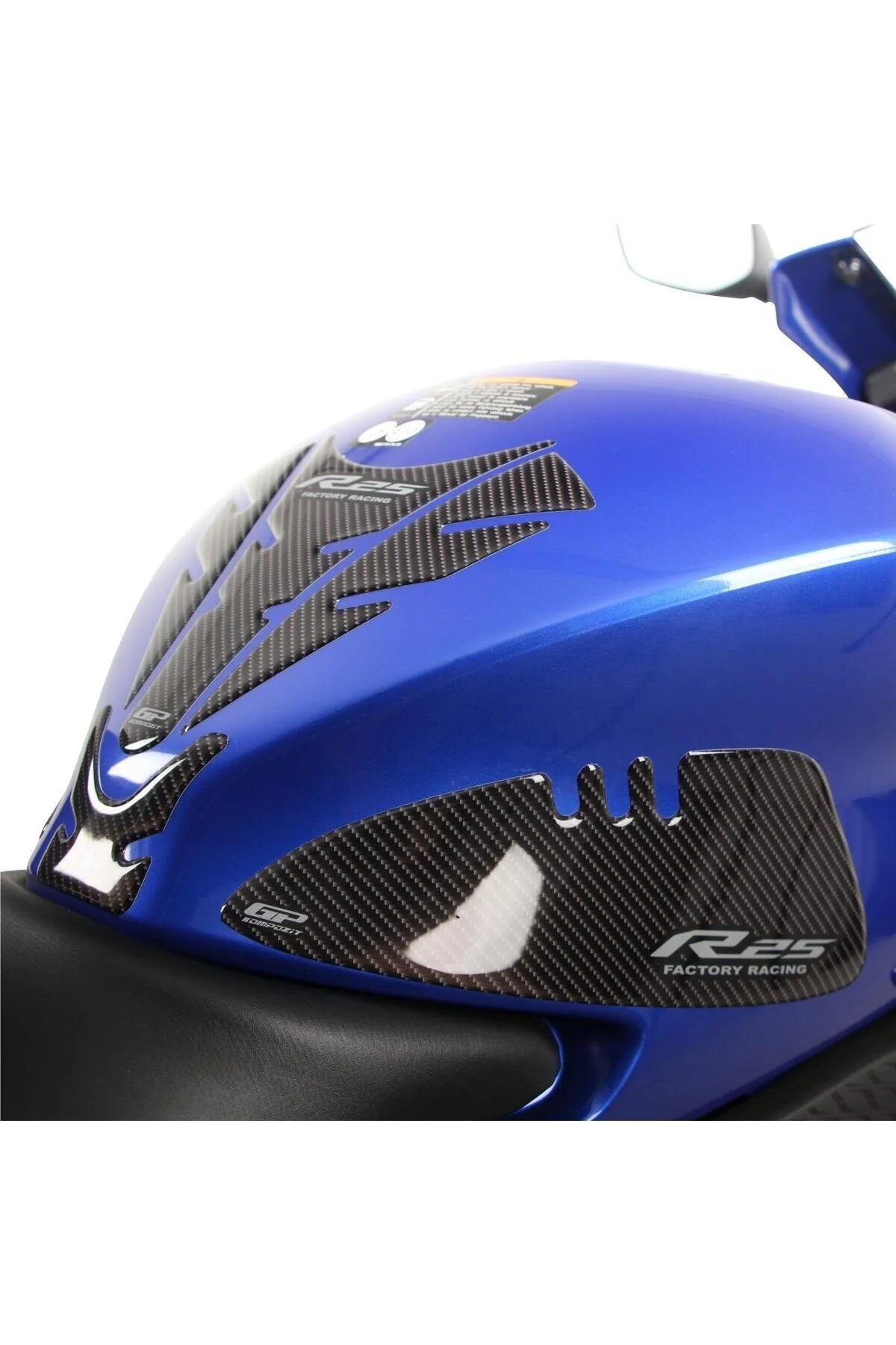 محافظ باک و برچسب GP کامپوزیت YAMAHA R25 2019 2023 PAD TANK CONTAICAL SET آبی GP KOMPOZİT