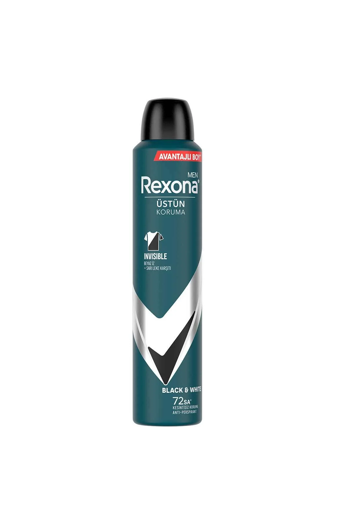 دئودورانت اسپری مردانه اینویزیبل بلک اند وایت – 72 ساعت حفاظت بدون وقفه 200 میلی‌لیتر Rexona