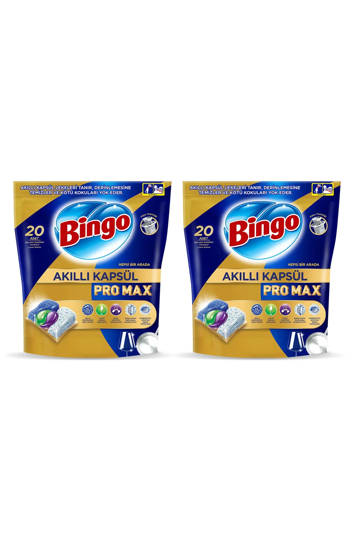 قرص و پودر ماشین ظرفشویی تبلت SMART CAPSULE PRO MAX 20 LI X 2 قطعه 40 کپسول Bingo