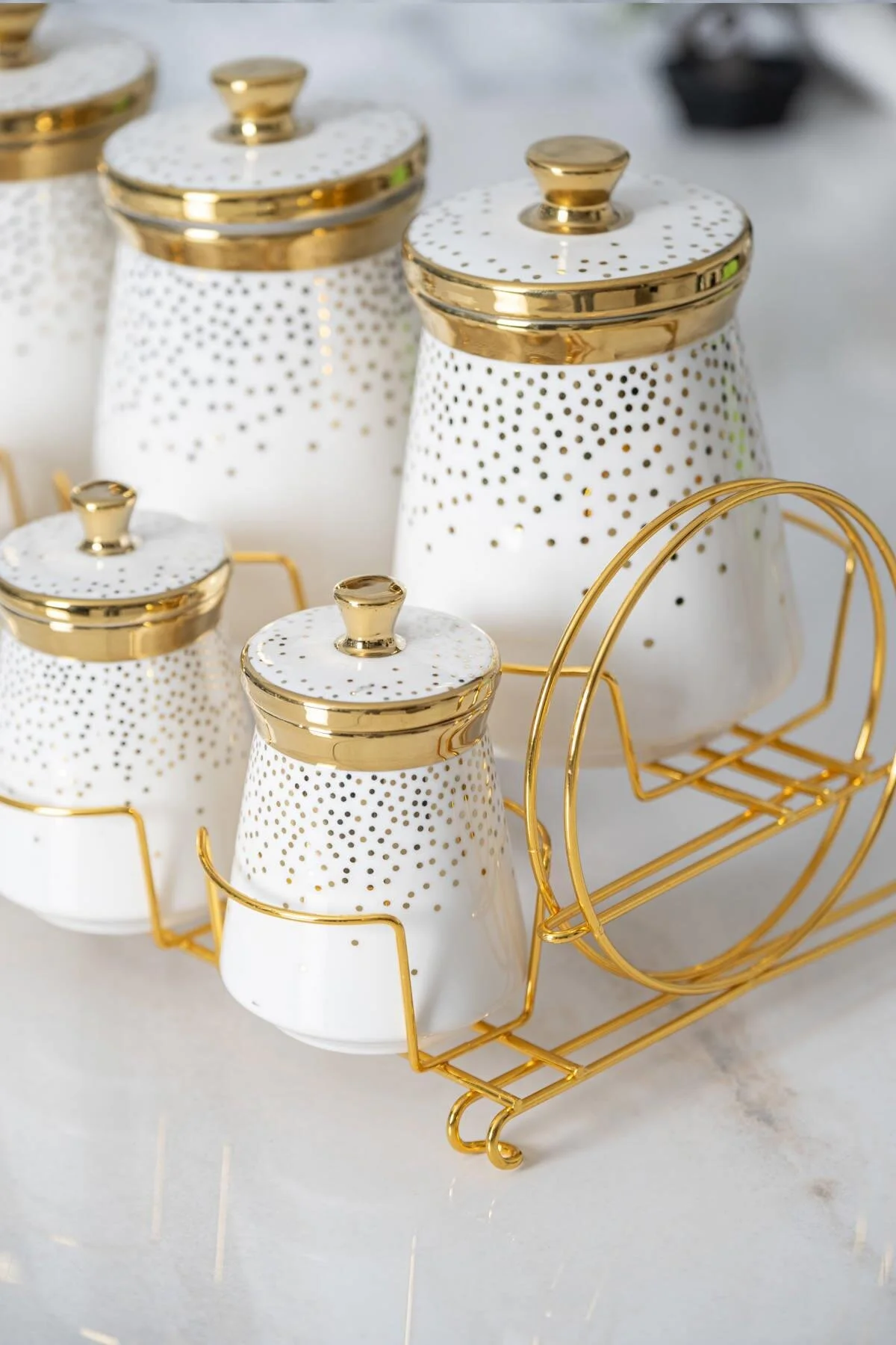 بانکه ادویه FLEUR 8 قطعه مجموعه چینی طلا آجار ACAR
