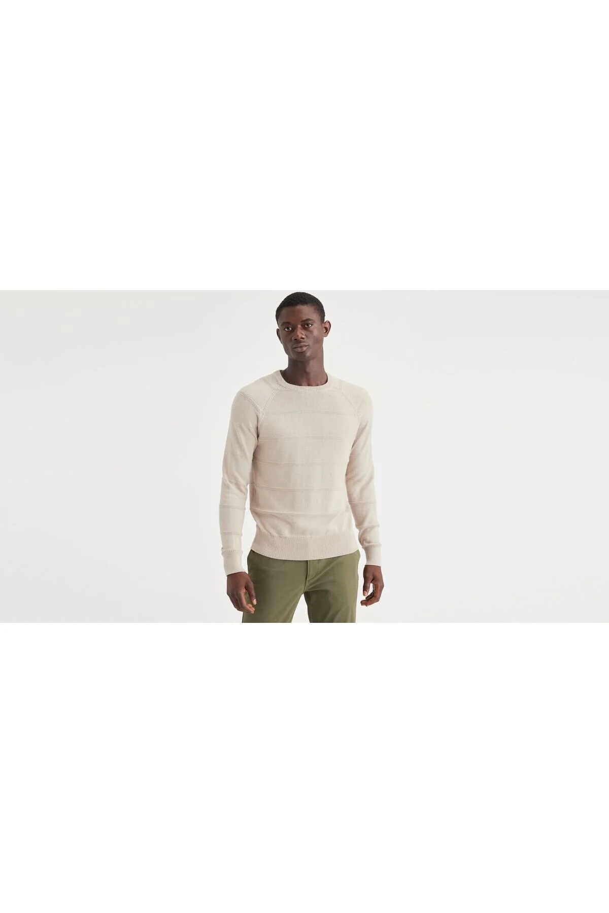 پلیور سفید مردانه ژاکت یقه گرد لیوایز اورجینال Dockers