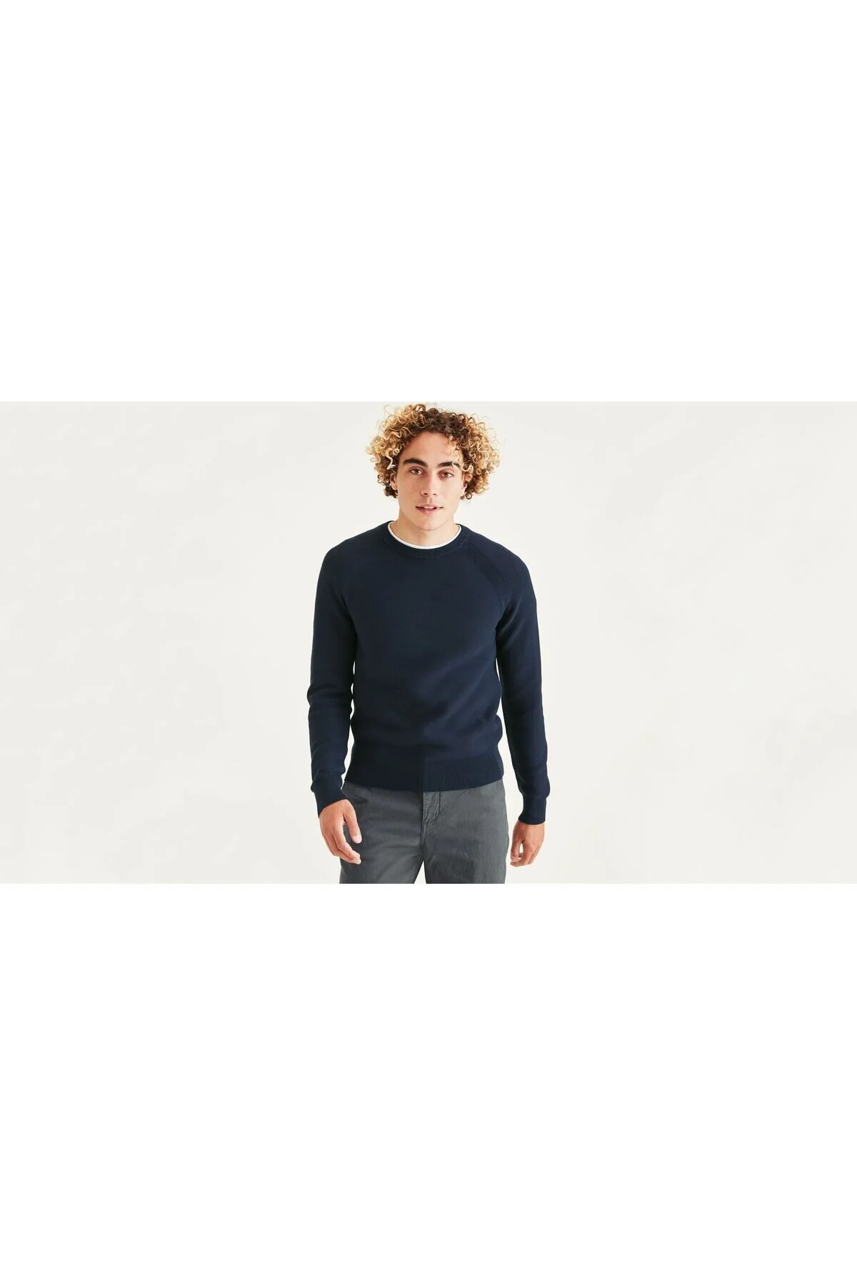 پلیور آبی مردانه ژاکت یقه گرد داکرز اورجینال Dockers