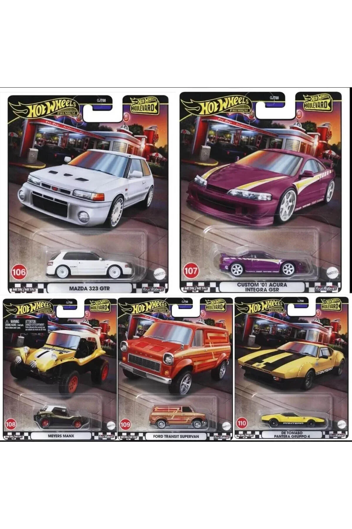 ماشین اسباب بازی HOTWHEELS BOULEVARD 5 SET 2024 MIX 4 MAZDA ACURA FORD هات ویلز اورجینال HOT WHEELS
