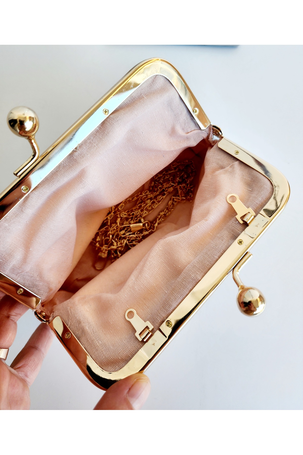 کیف دستی صورتی زنانه کلیپ MINI BOY EL OUZ OUEEN ELİZABETH