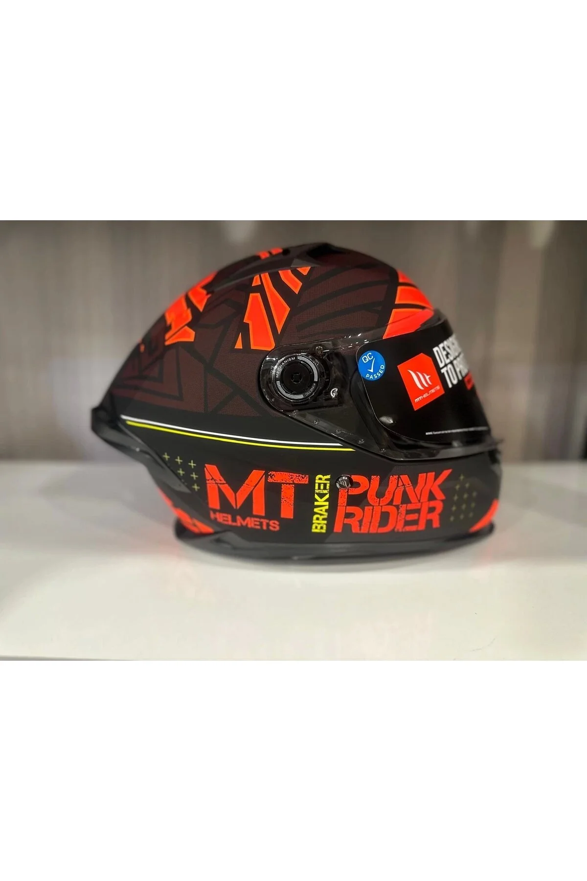 کلاه کاسکت موتورسیکلت قرمز ایمنی MT BRACKER SV PUNK RIDER B5 MATT ORANGE RED مشکی Genel Markalar