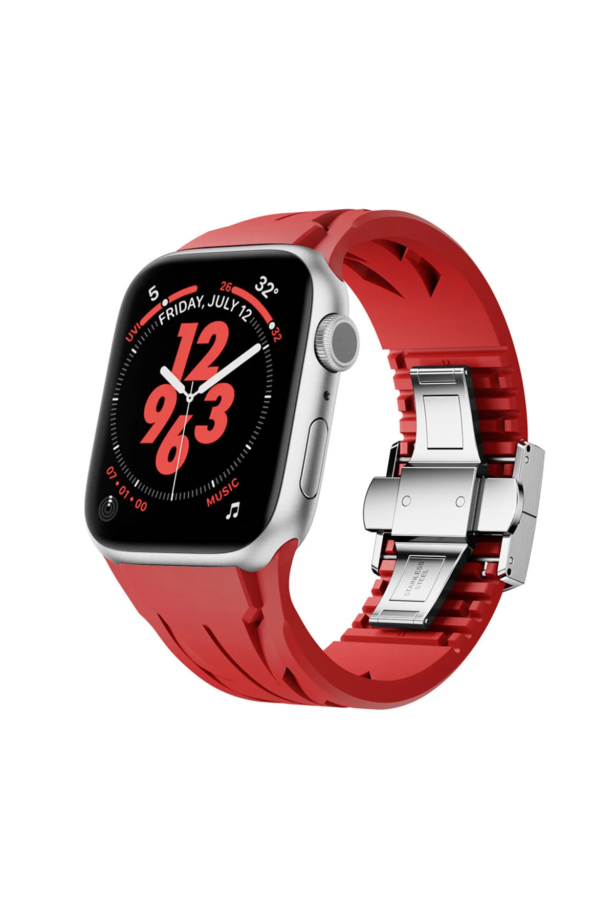 بند ساعت هوشمند APPLE WATCH 10 46 میلی متر سیلیکون فلزی قابل تنظیم جریان لغزش ضد زنگ 42 44 45 49MM m.tk moveteck