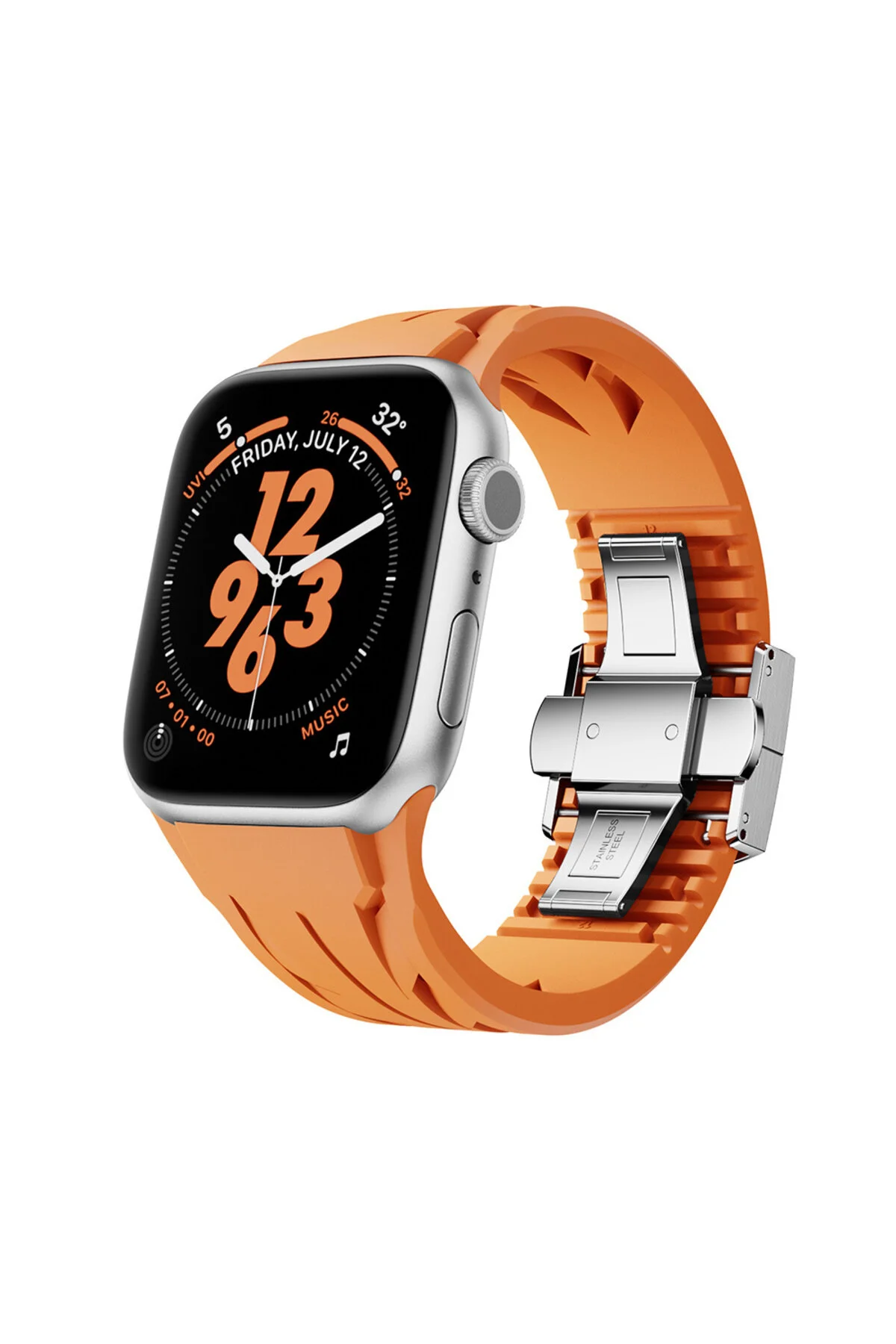 بند ساعت هوشمند APPLE WATCH 10 46 میلی متر سیلیکون فلزی قابل تنظیم جریان لغزش ضد زنگ 42 44 45 49MM m.tk moveteck