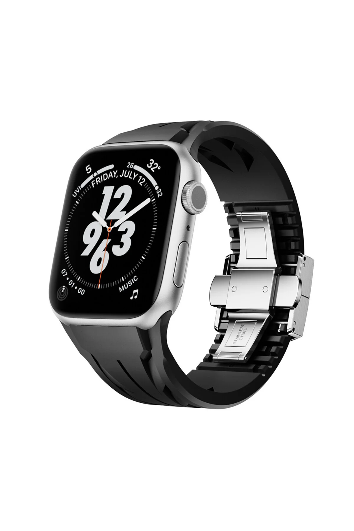 بند ساعت هوشمند APPLE WATCH 10 46 میلی متر سیلیکون فلزی قابل تنظیم جریان لغزش ضد زنگ 42 44 45 49MM m.tk moveteck