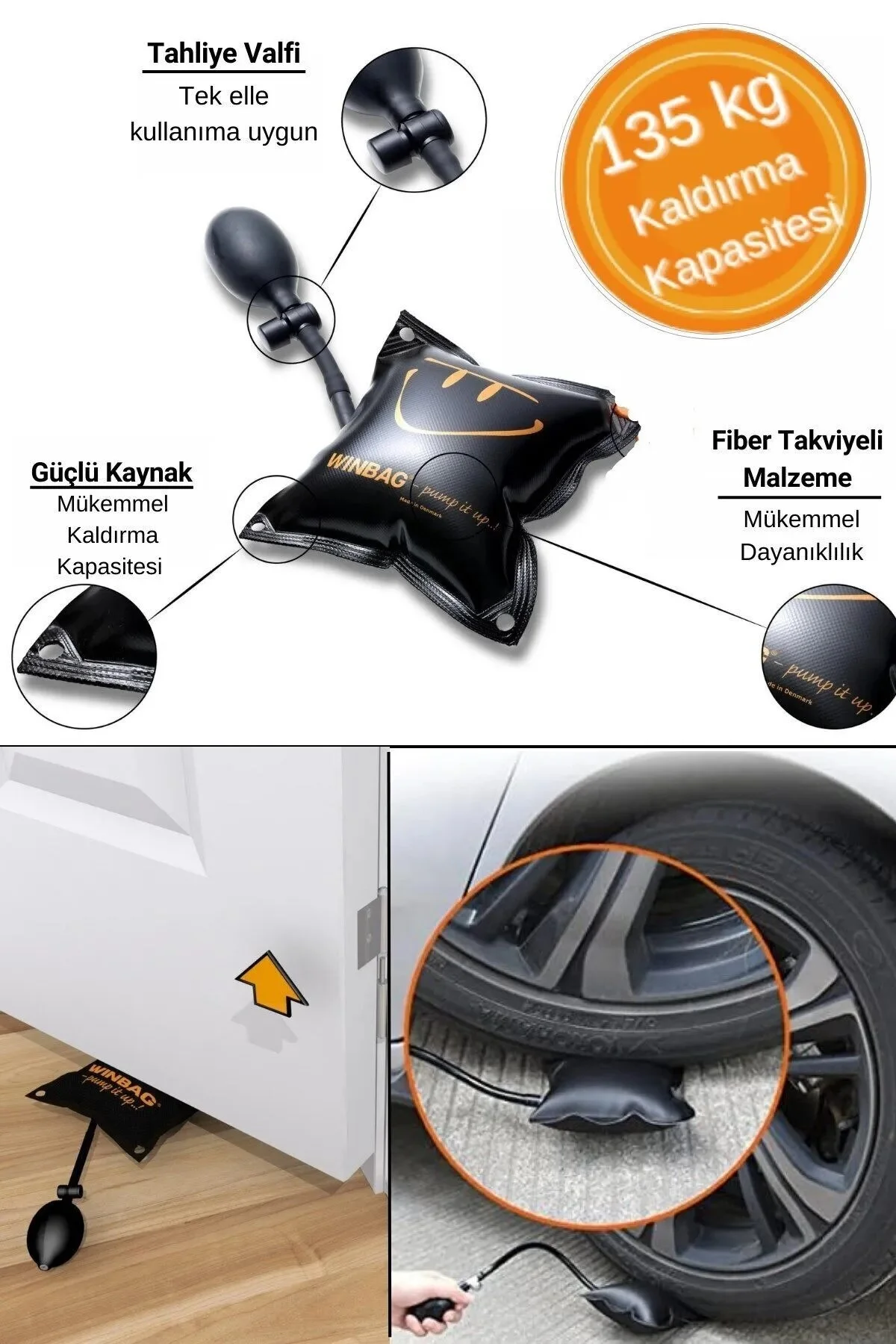 کمپرسور باد خودرو بالش نصب بادی هوا بالابر درب و پنجره تعمیر 135 کیلوگرم حمل GARDENAUTO