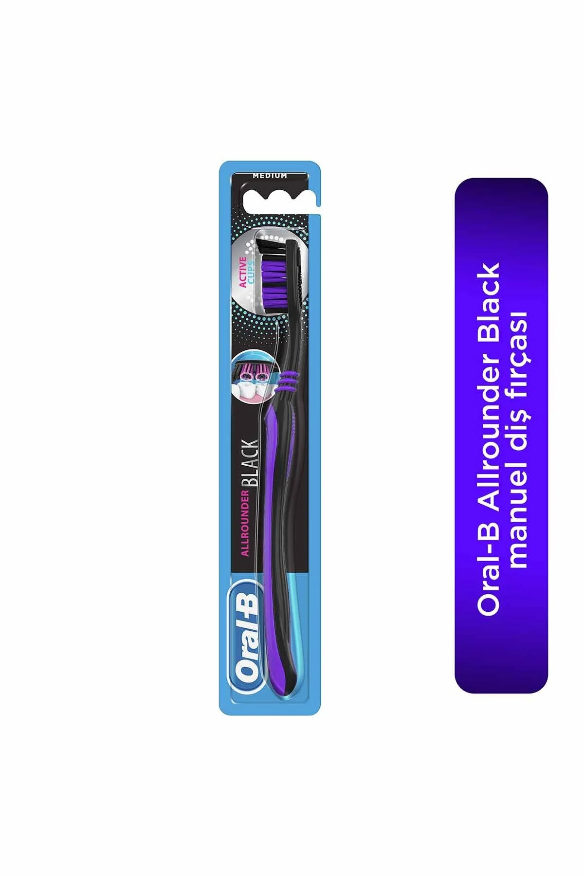مسواک دستی مدل Allrounder رنگ مشکی مناسب برای مراقبت از دندان اورال‌بی Oral-B