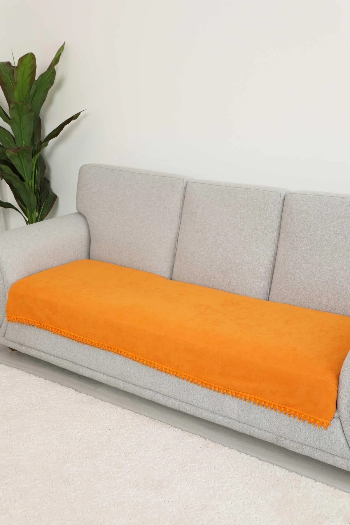 روکش مبل نارنجی پوشش صندلی پومپون 90X210 سانتی متر Ko 33  Aisha's Design