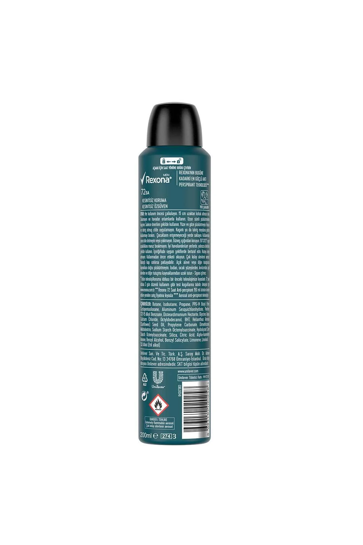 دئودورانت اسپری مردانه اینویزیبل بلک اند وایت – 72 ساعت حفاظت بدون وقفه 200 میلی‌لیتر Rexona