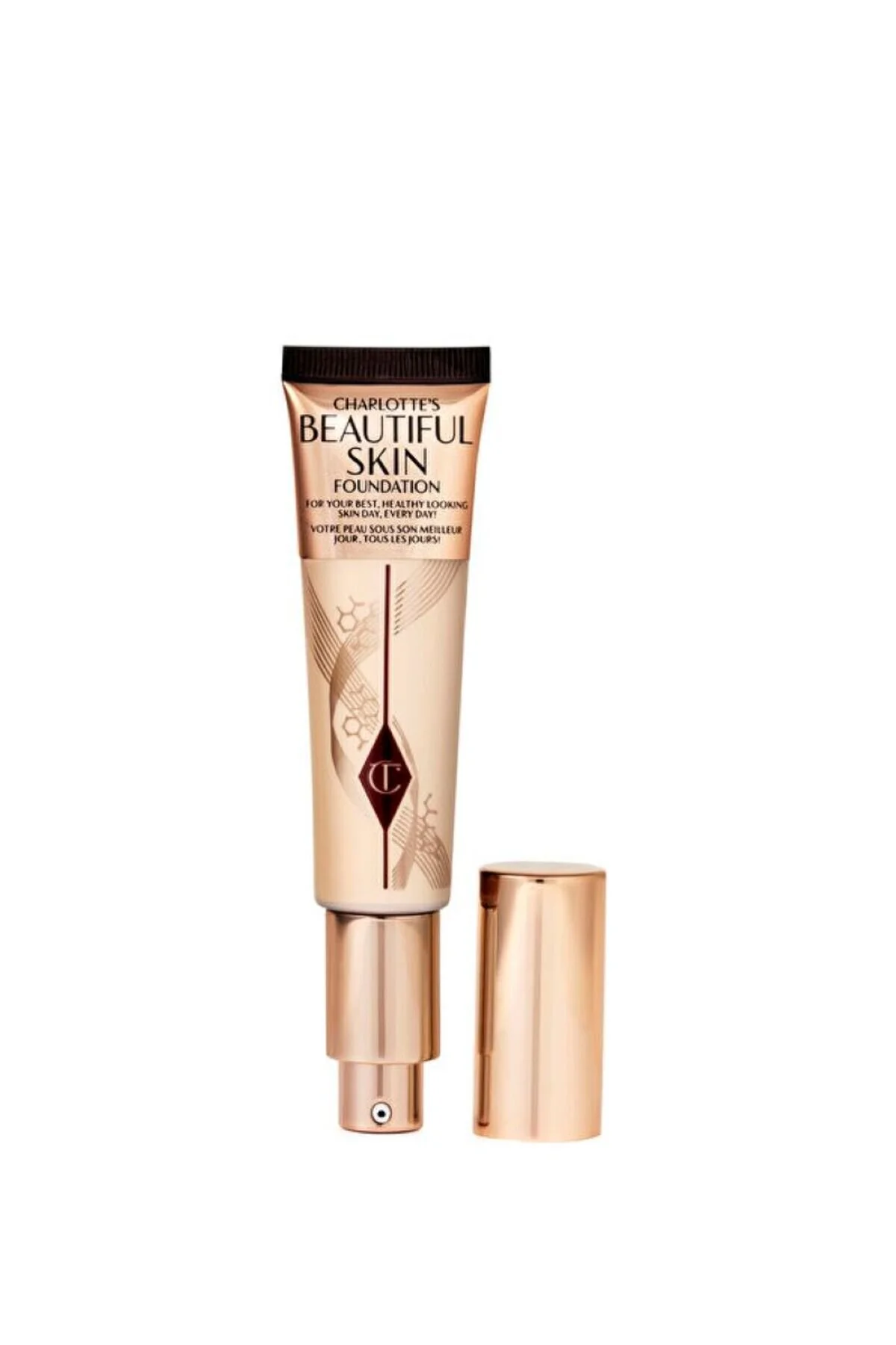 کرم پودر بنیاد آبرسان زیبا پوست اسید هیالورونیک به وضوح تابش 30 میل charlotte tilbury