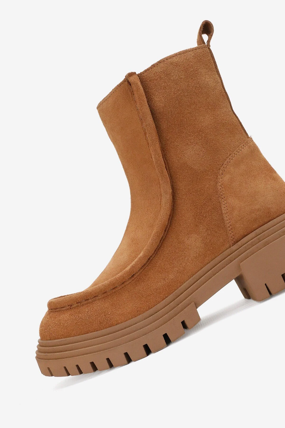 بوت پوتین زنانه زن TABA SÜET LEATHER NATURAL 36 41 NUMBER &amp; BOOTIE تونالی TUNAELLİ