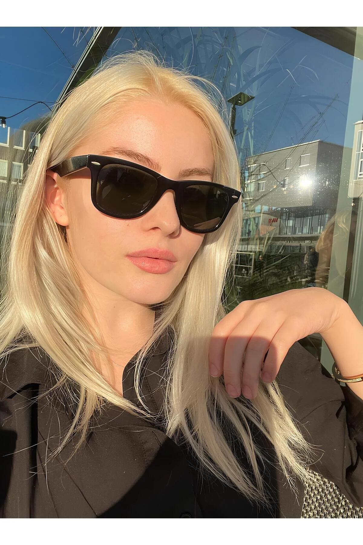 عینک آفتابی UNISEX CROSS CUT WAYFARER کلاسیک روشن اورجینال MACERATİ
