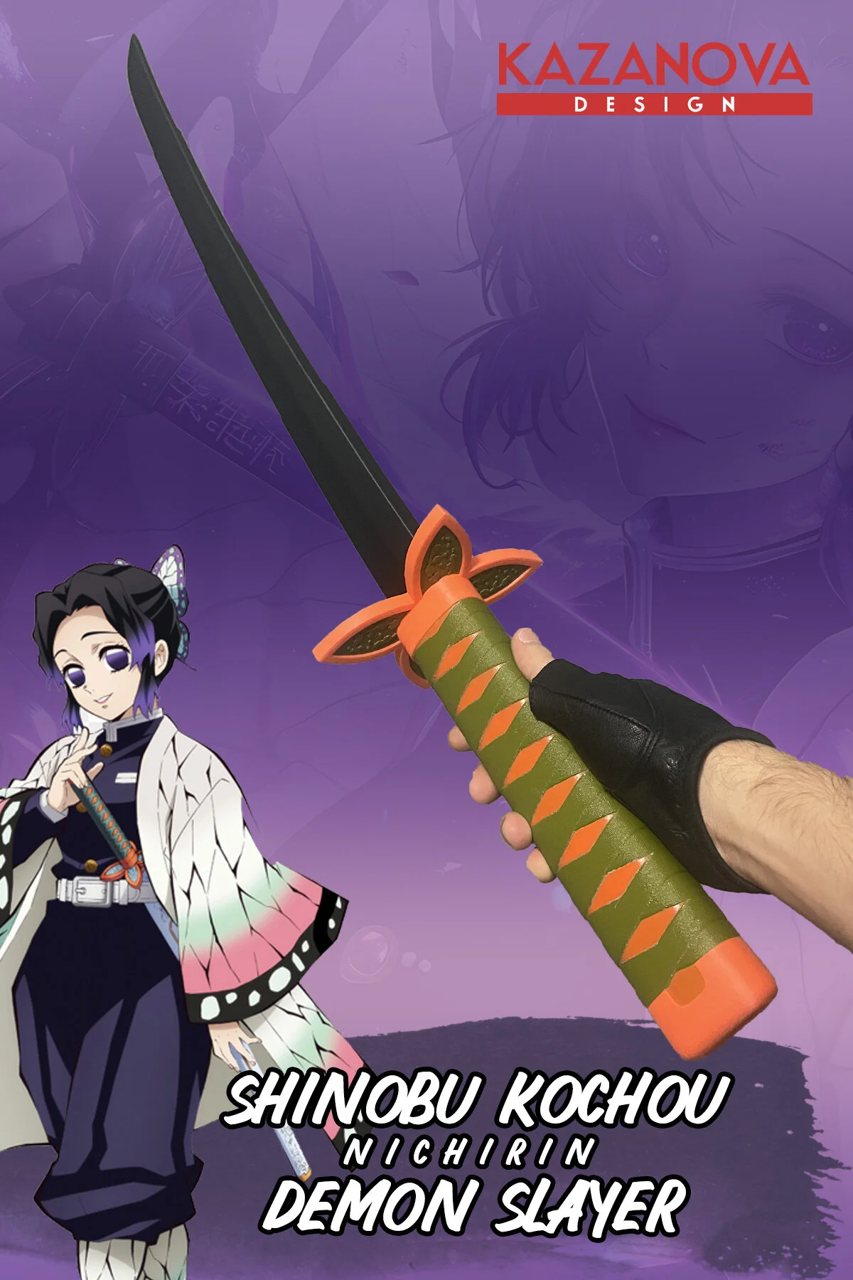 فیگور انیمیشن SHINOBU KOCHOU DEMONSLAYER FOLDABLE KATANA 98 سانتی متر از ترکیه Kazanova Design