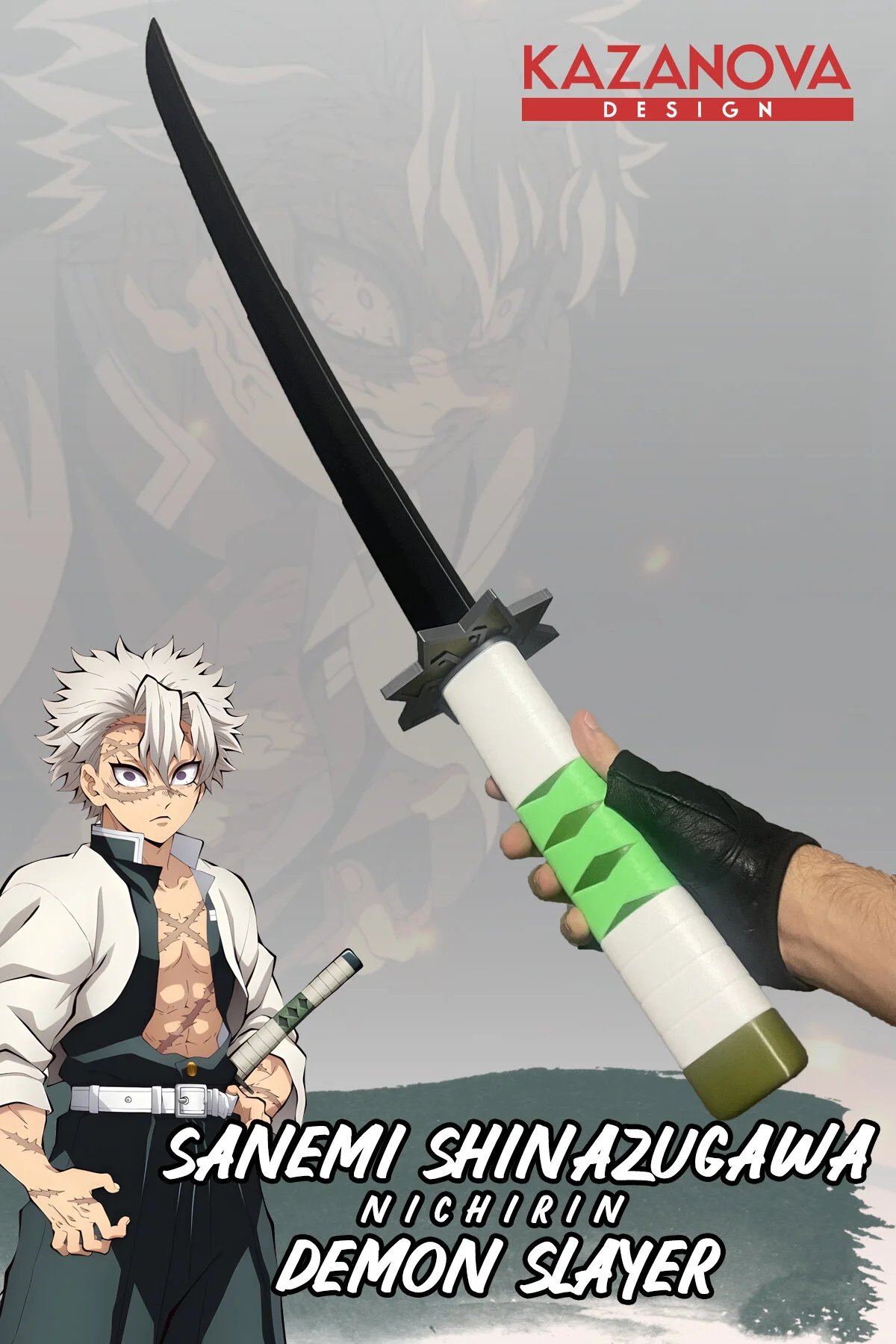 فیگور انیمه SANEMI SHINAZUGAWA DEMONSLAYER FOLDABLE KATANA 98 سانتی متر از ترکیه Kazanova Design