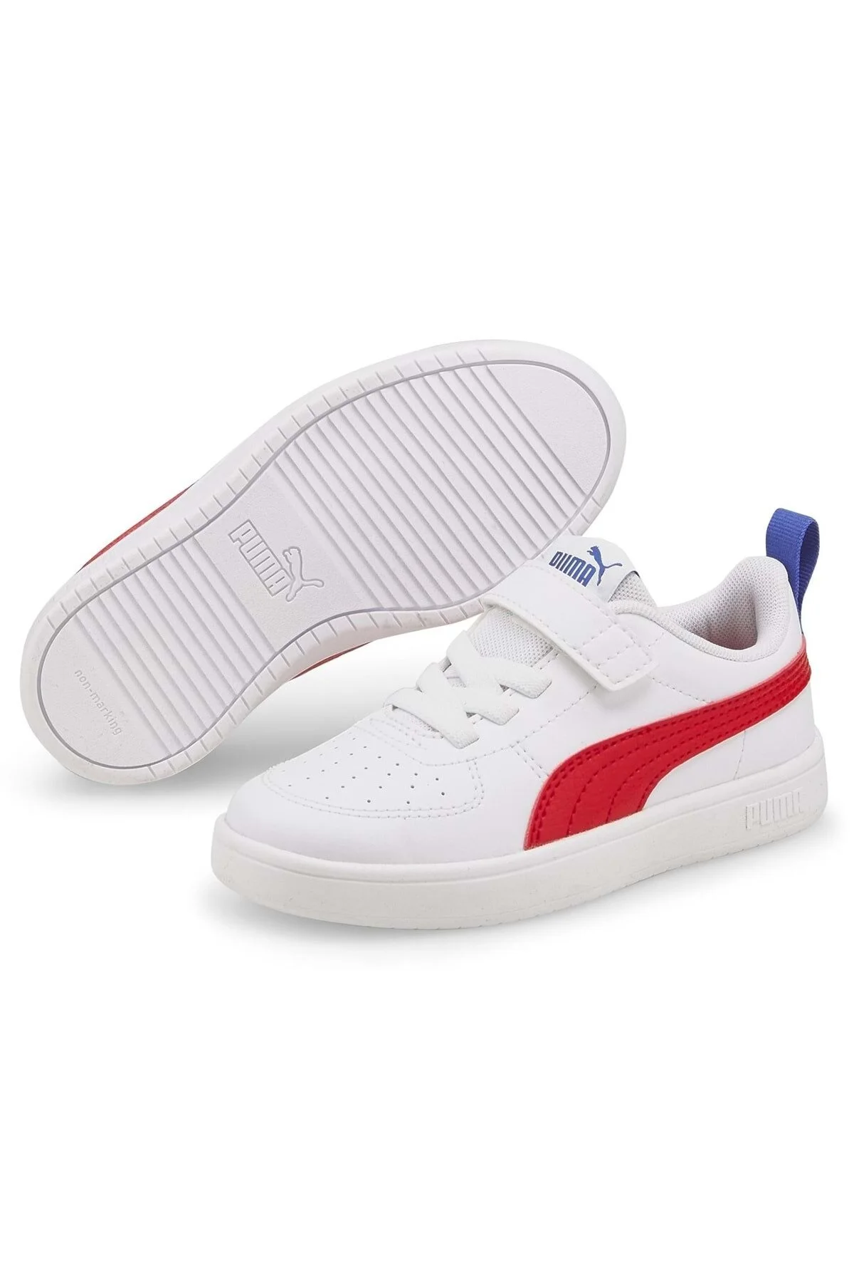 اسنیکر دخترانه و پسرانه بچگانه RICKIE AC PS 385836 کفش ورزشی کودکان ارتوپدی سفید قرمز پوما Puma
