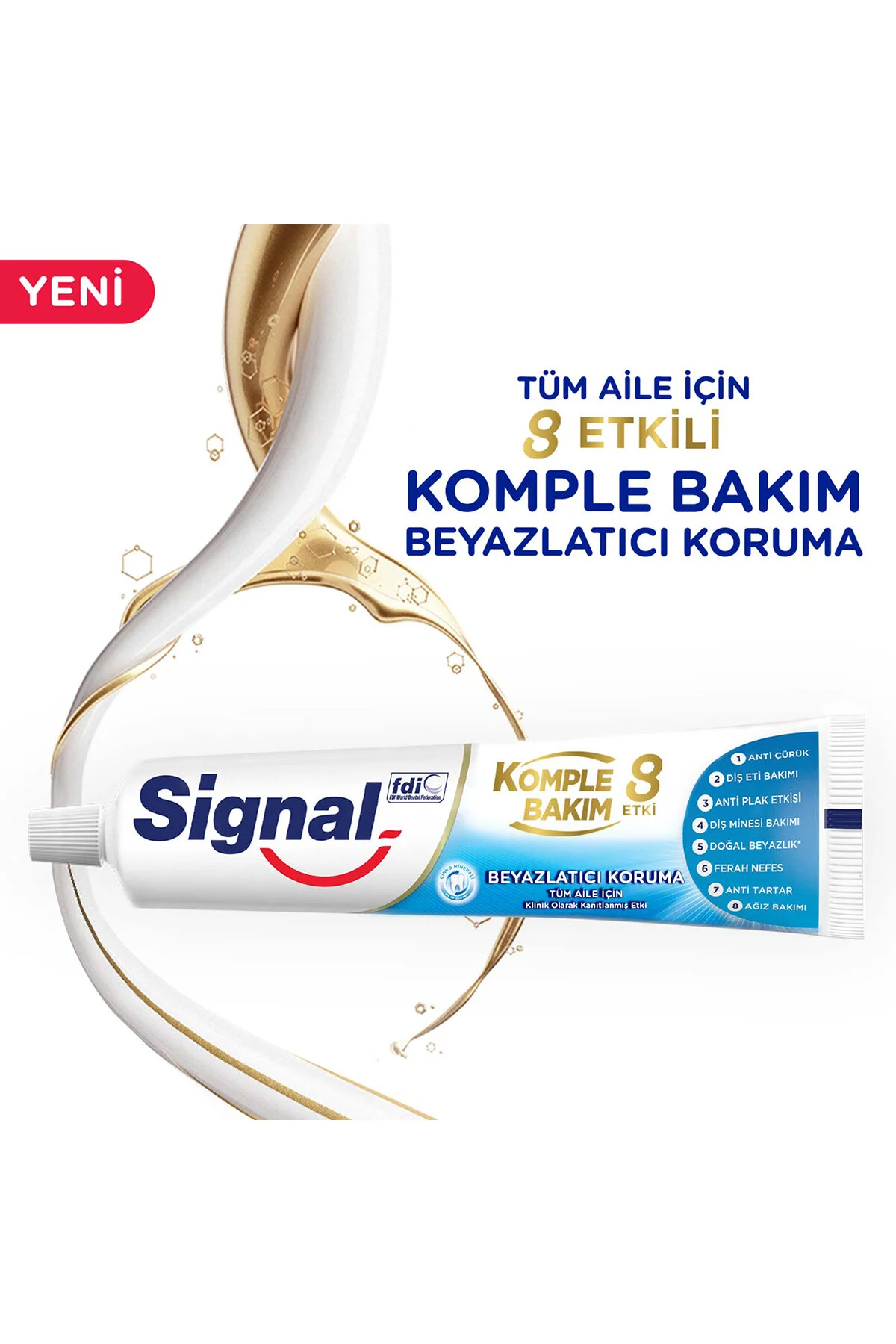 خمیردندان COMPLETE CARE 8 EFFECT PASTE WHITENING PROTECTION ANTI CARIES FOR FRESH BREATH 75 MLX4 اورجینال Signal