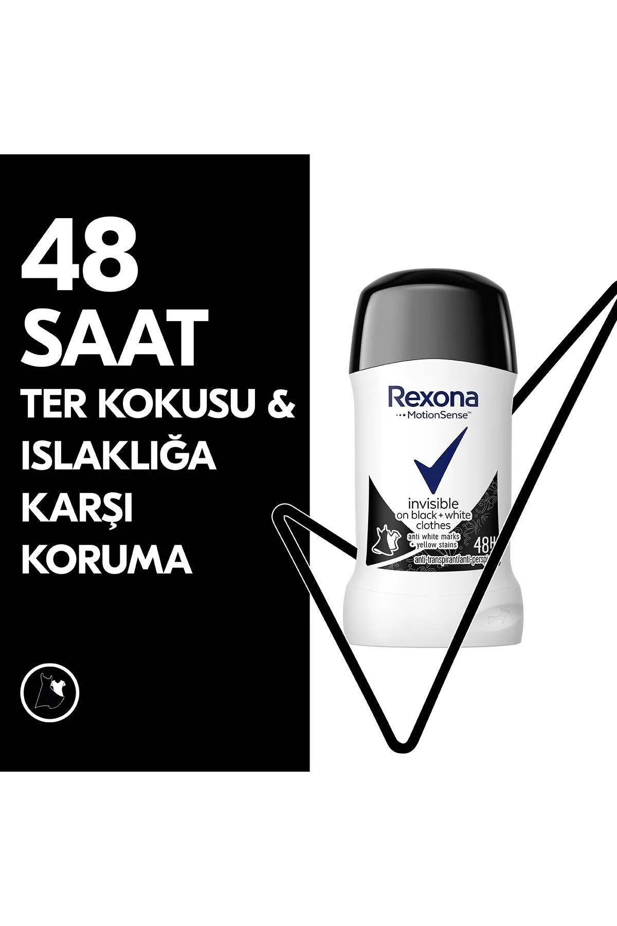 دئودورانت استیک زنانه رکسونا موتیونسنس اینویسیبل ضد لک سفید و زرد 40 میلی‌لیتر  Rexona
