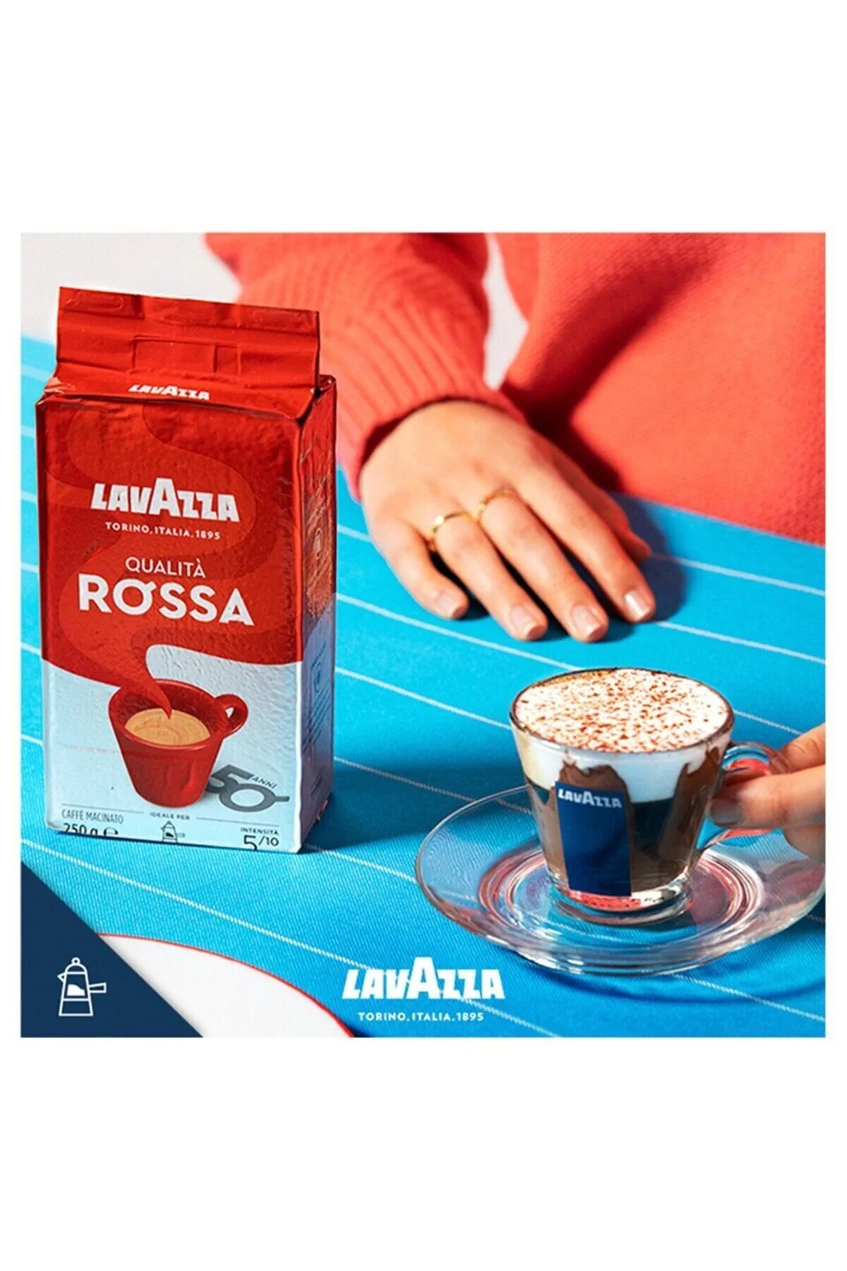 قهوه فیلتر و دانه کامل 250 گرمی QUALITA ROSSA X4 لاواتزا LavAzza