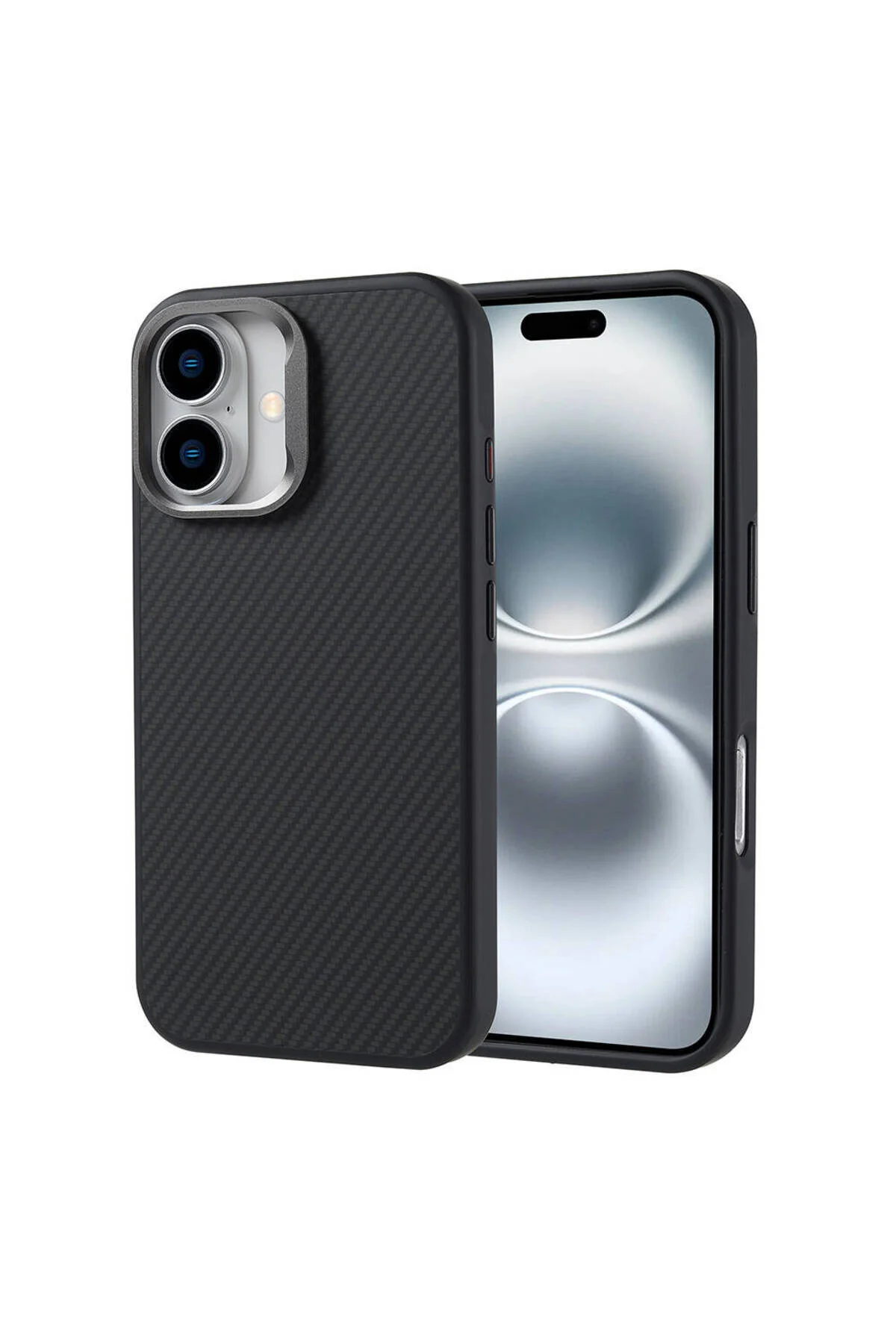 کاور و قاب APPLE IPHONE 16 CASE FIBER CARBON LOOK TROY COVER با قابلیت شارژ MAGSAFE Anka Cep Cep Telefonu Aksesuarları
