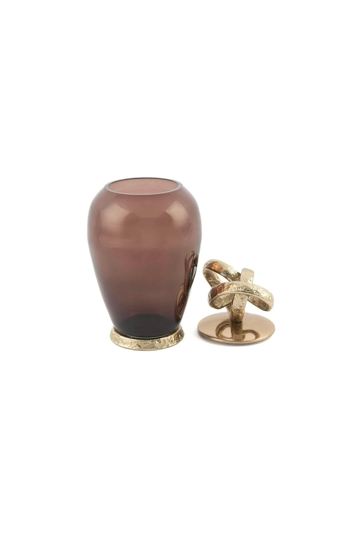 گلدان شیشه ای قهوه با پوشش طلای باستانی 19X32 سانتی متر Mikasa Moor