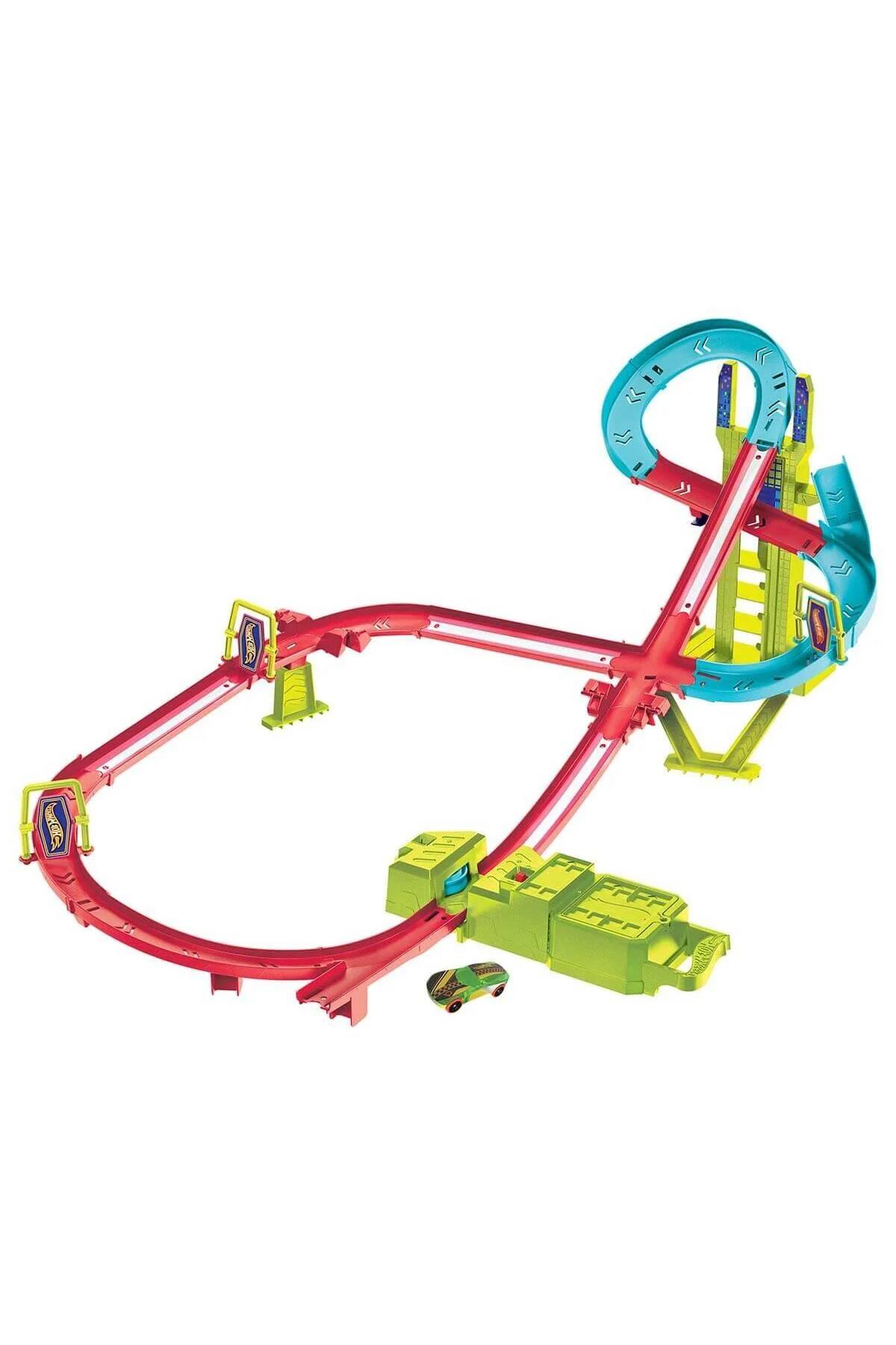 اسباب بازی های فیگور دیگر ست پیست هیجان انگیز مسابقه چندگانه TOY NEON RACES HPC07 HOT WHEELS