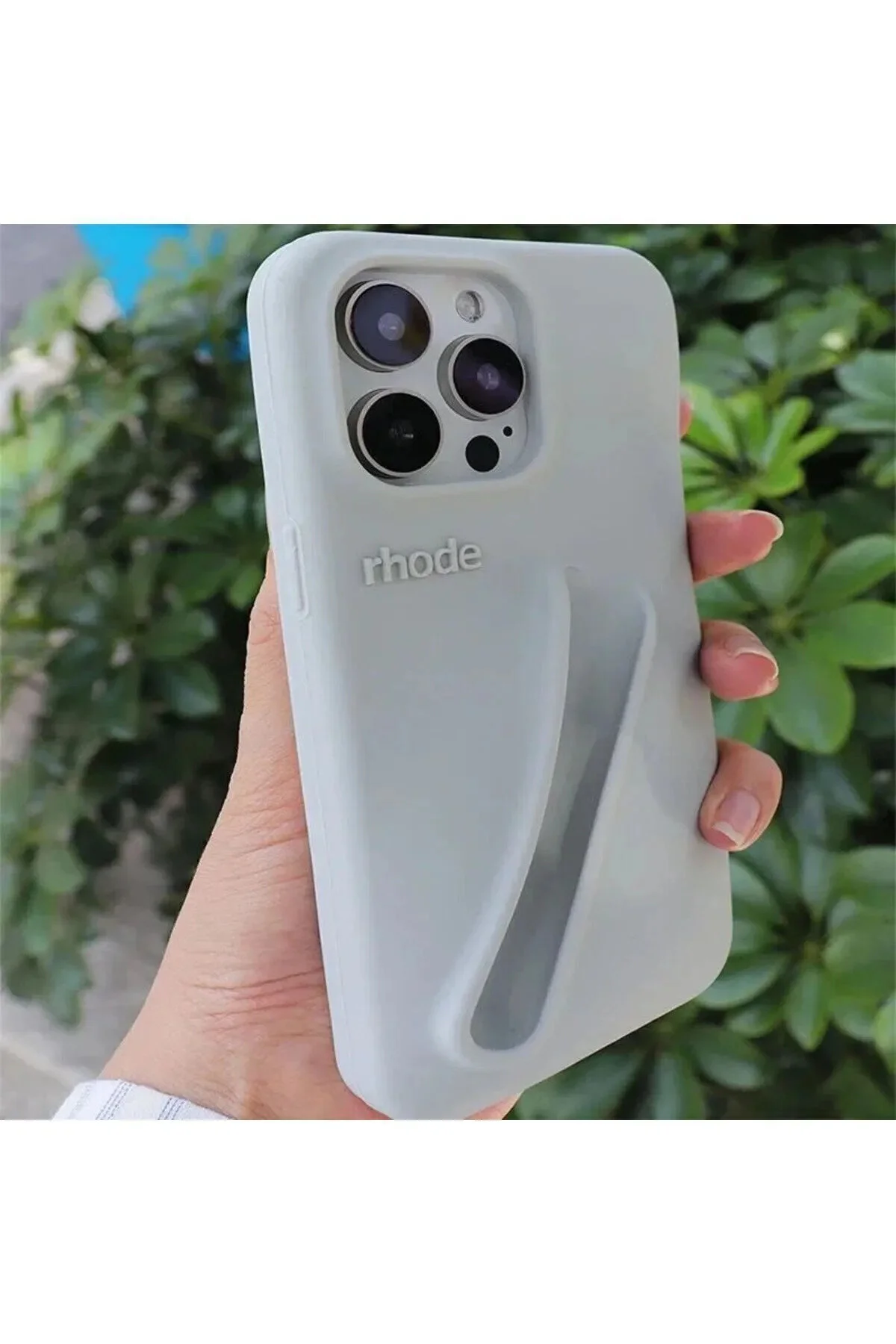 کاور و قاب IPHONE 14 PRO MAX GREY RHODE LIP CASE LOGO COVER Newon