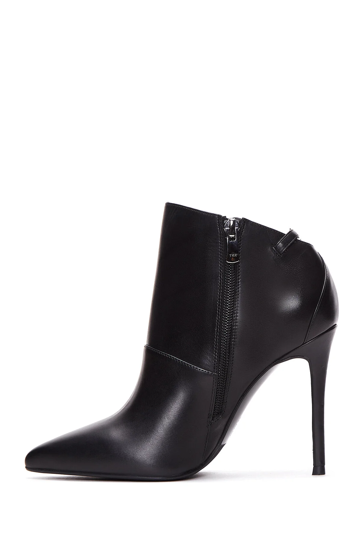 کفش زنانه پاشنه چرمی سیاه Bootie دریمود Derimod