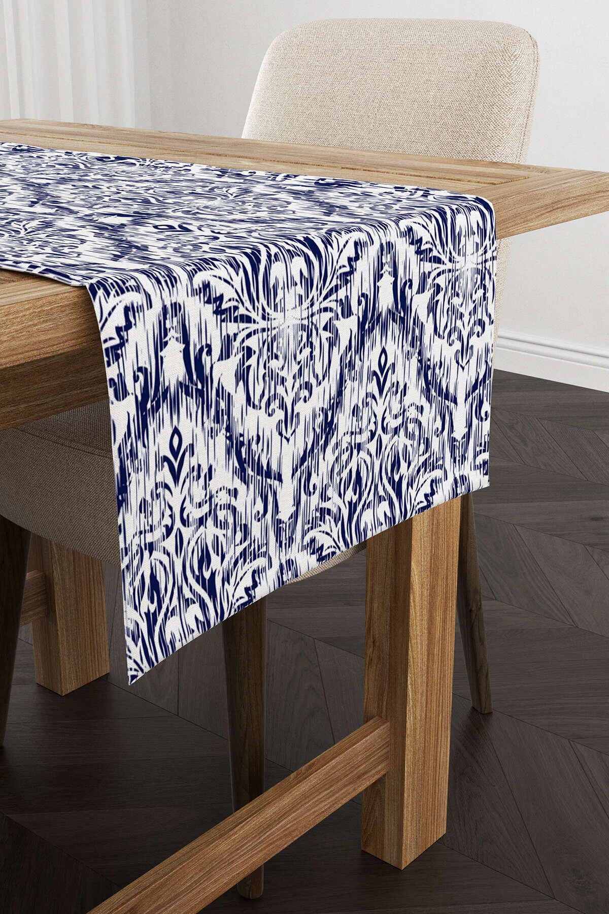 رانر و زیر بشقابی چند رنگ رانینگ دویدن با Damask سفید Navy CGH089 RN Cango Home