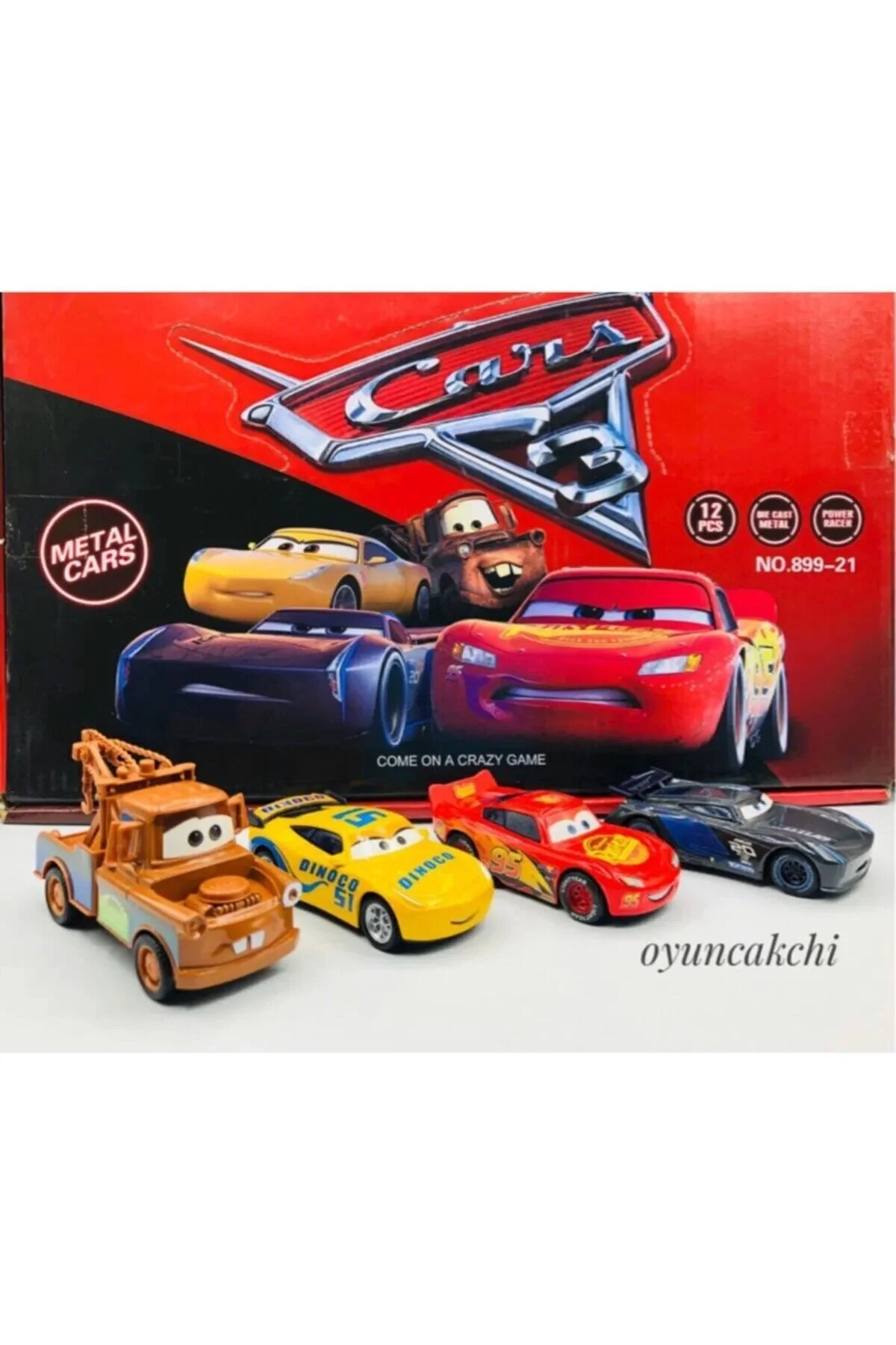 ماشین اسباب بازی CARS 3 LIGHTNING MC QUEEN JACKSON RAMIREZ TOWN MATER 4 PIECE METAL PULL AND DROP TOY tmtoysandmore