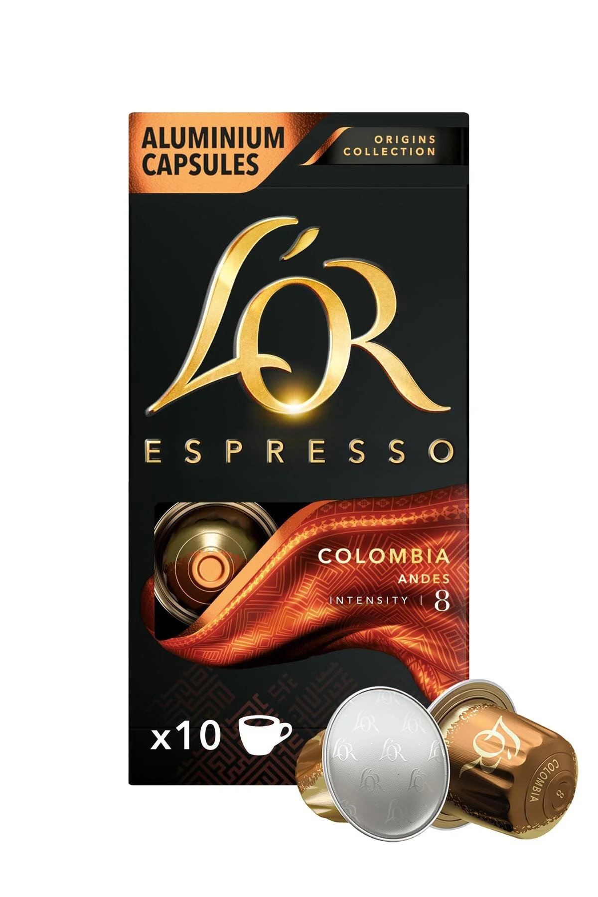 کپسول قهوه منشأ اسپرسو کلمبیا NESPRESSO سازگار با آلومینیومی 10 عدد L'OR