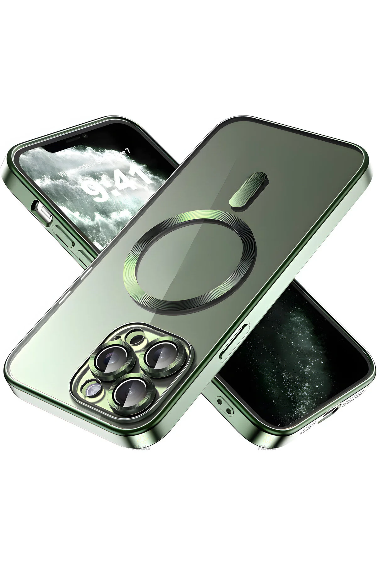 کاور و قاب لنز دوربین کیف سازگار APPLE IPHONE 11 PRO MAX با پوشش محافظ رنگی شفاف MAGSAFE شارژ فیبکس Fibaks