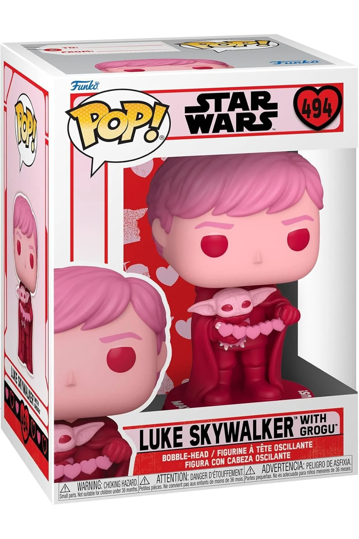 اسباب بازی های فیگور شخصیت 60125 POP STAR WARS: VALENTINE S2 LUKE و GROGU TOY Funko