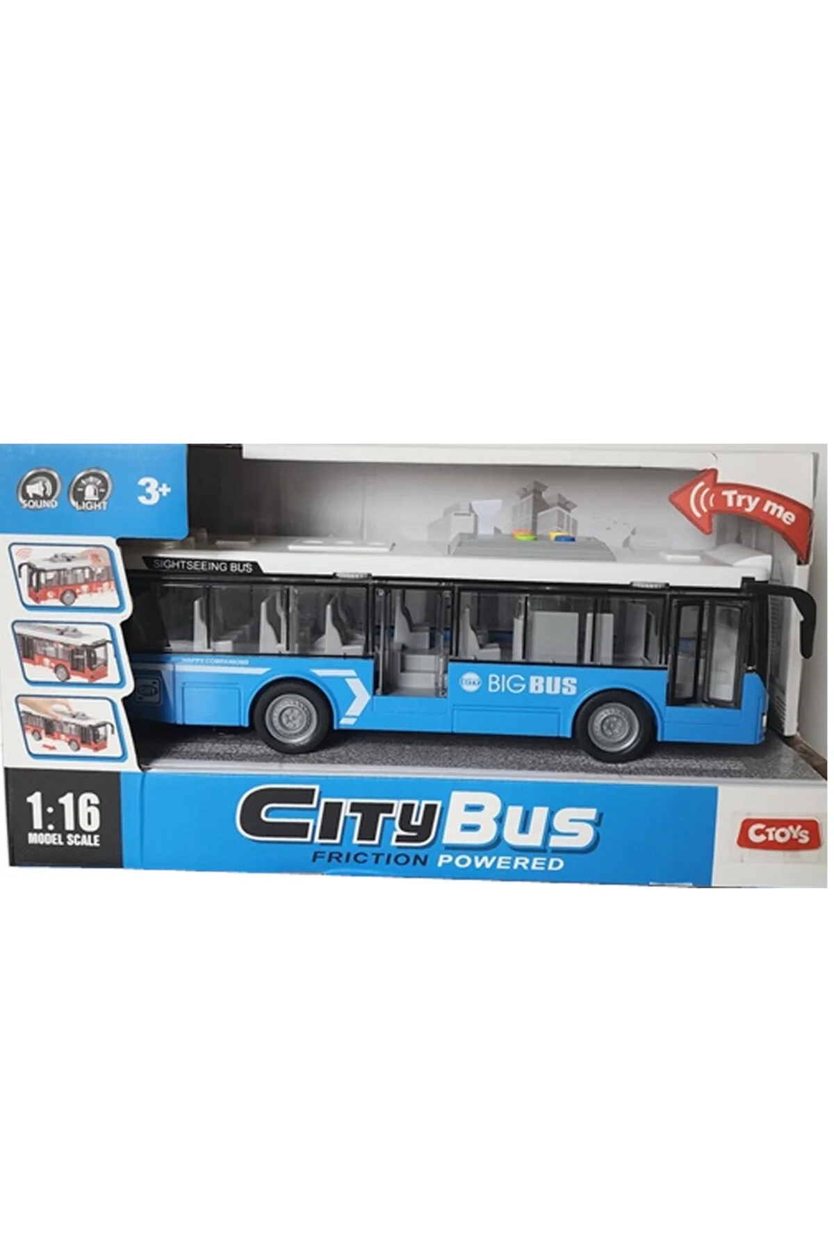 اسباب بازی های فیگور دیگر اتوبوس شهر با چراغ ها و صداها 1:16 A1119 2 ctoy