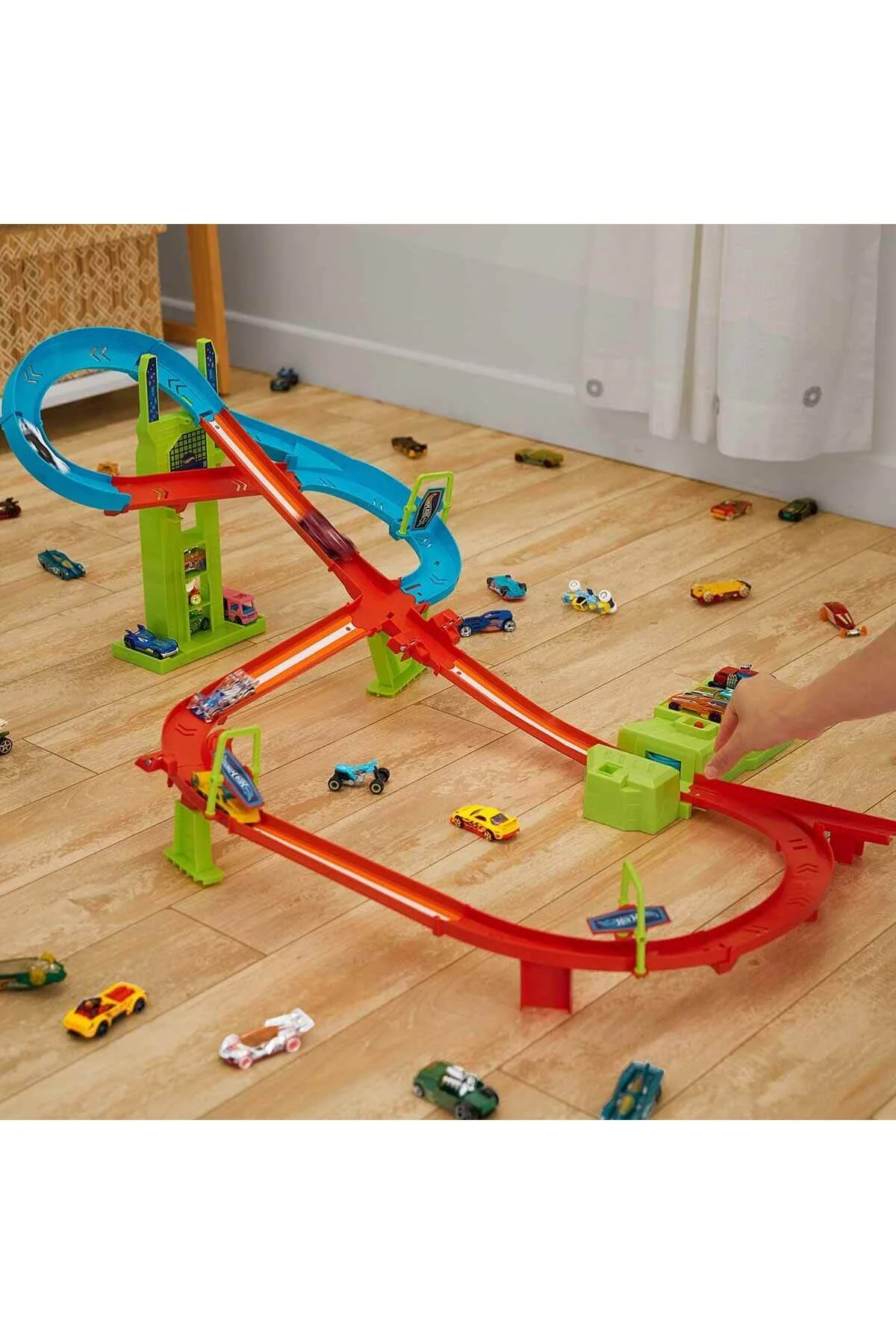 اسباب بازی های فیگور دیگر ست پیست هیجان انگیز مسابقه چندگانه TOY NEON RACES HPC07 HOT WHEELS